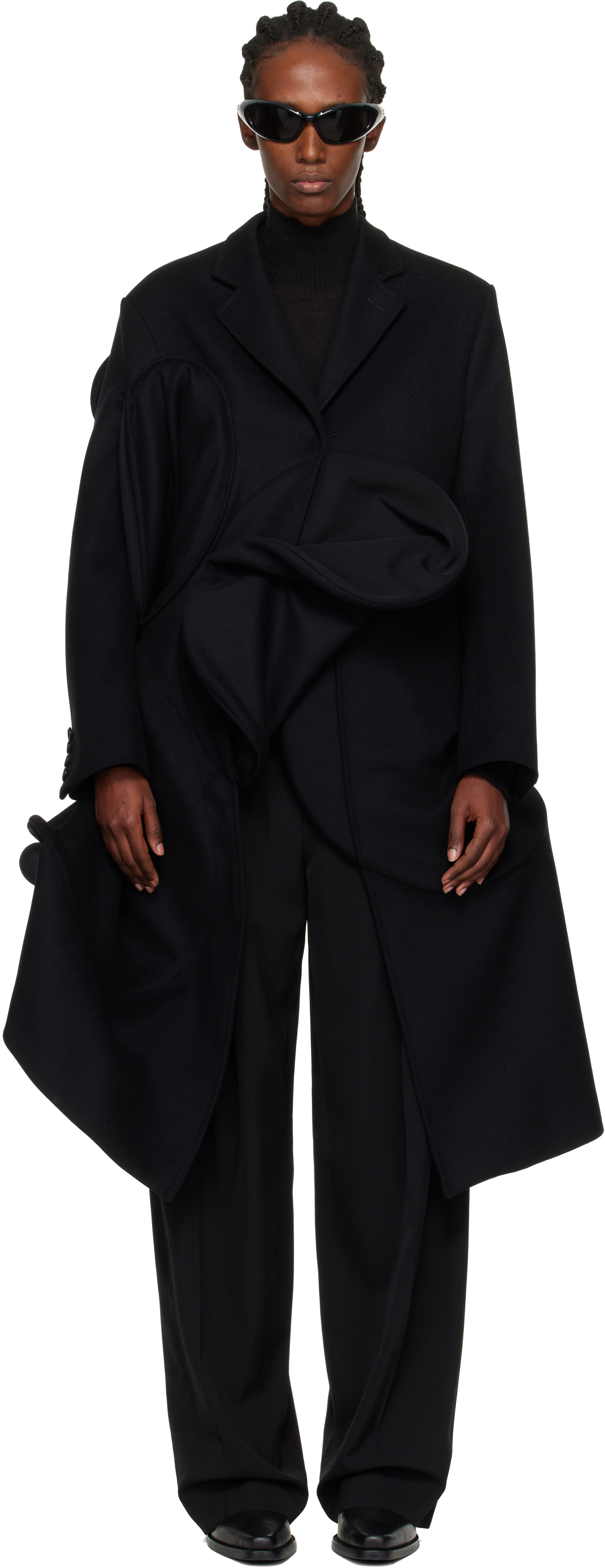 Junya Watanabe Black Structured Coat In Black