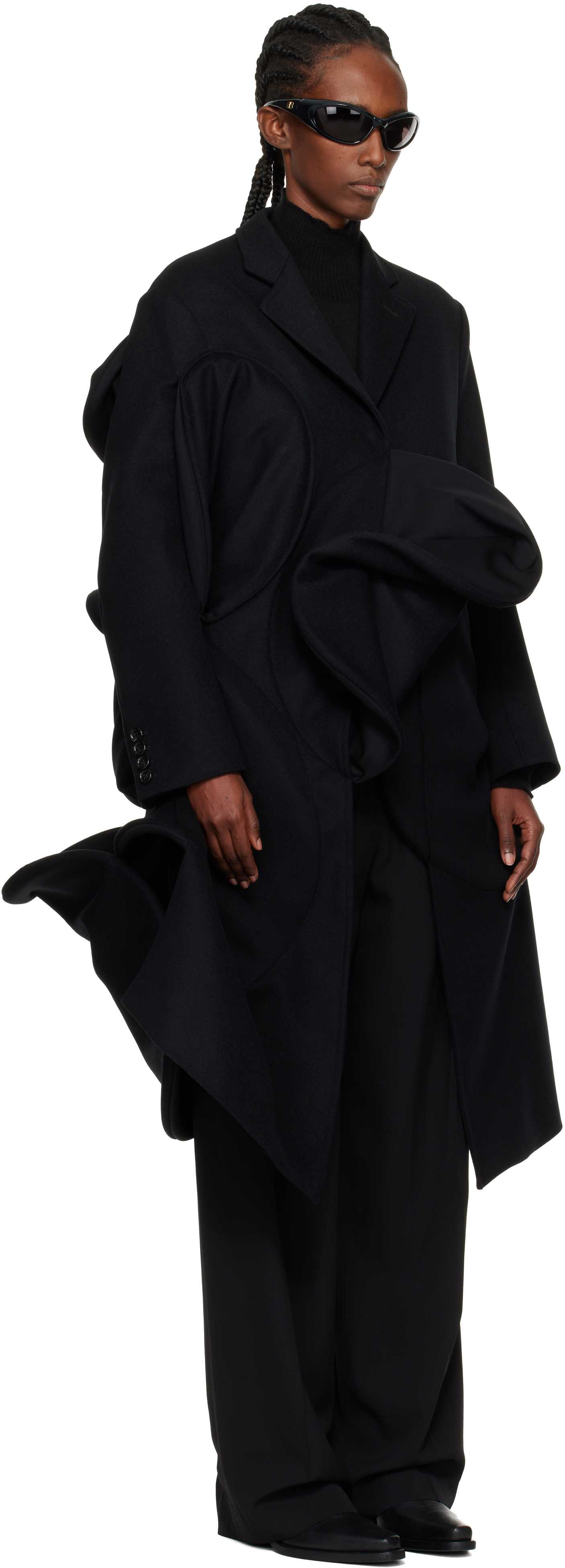 Junya Watanabe Black Structured Coat In Black