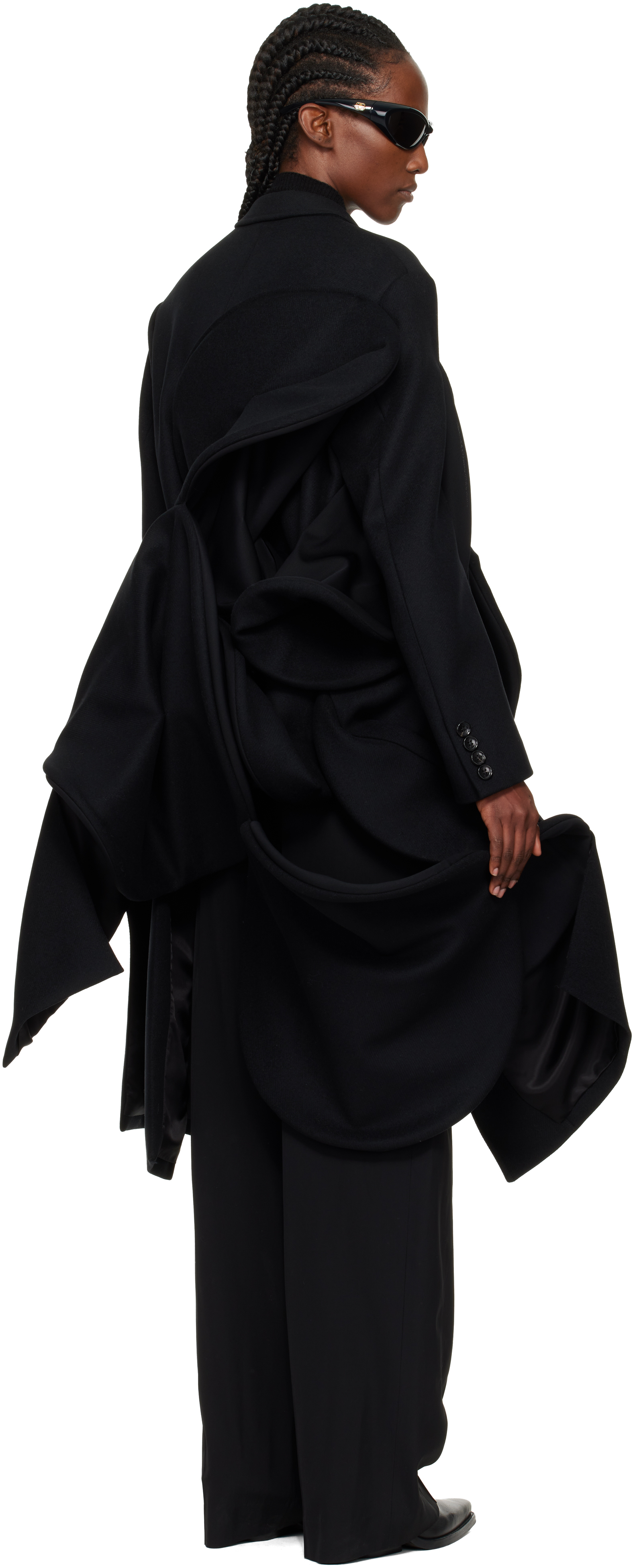 Junya Watanabe Black Structured Coat In Black