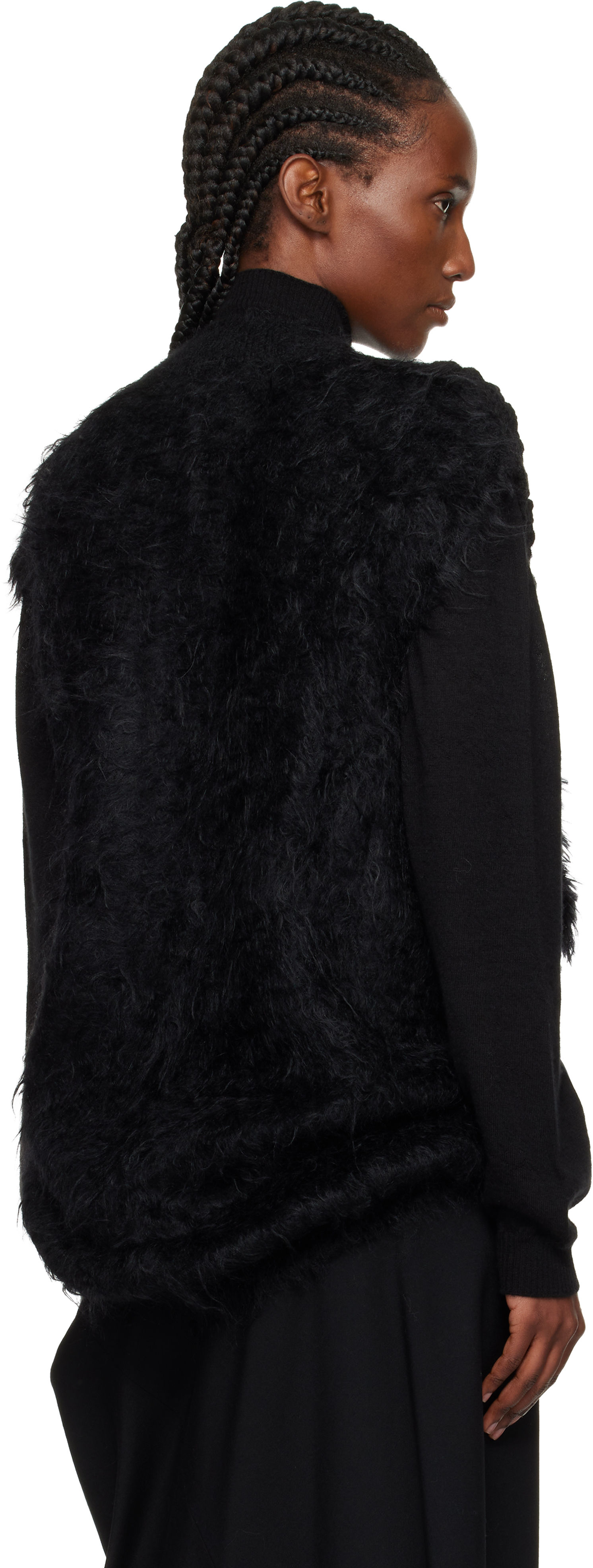 Junya Watanabe Patchwork V-neck Sweater Vest In Black