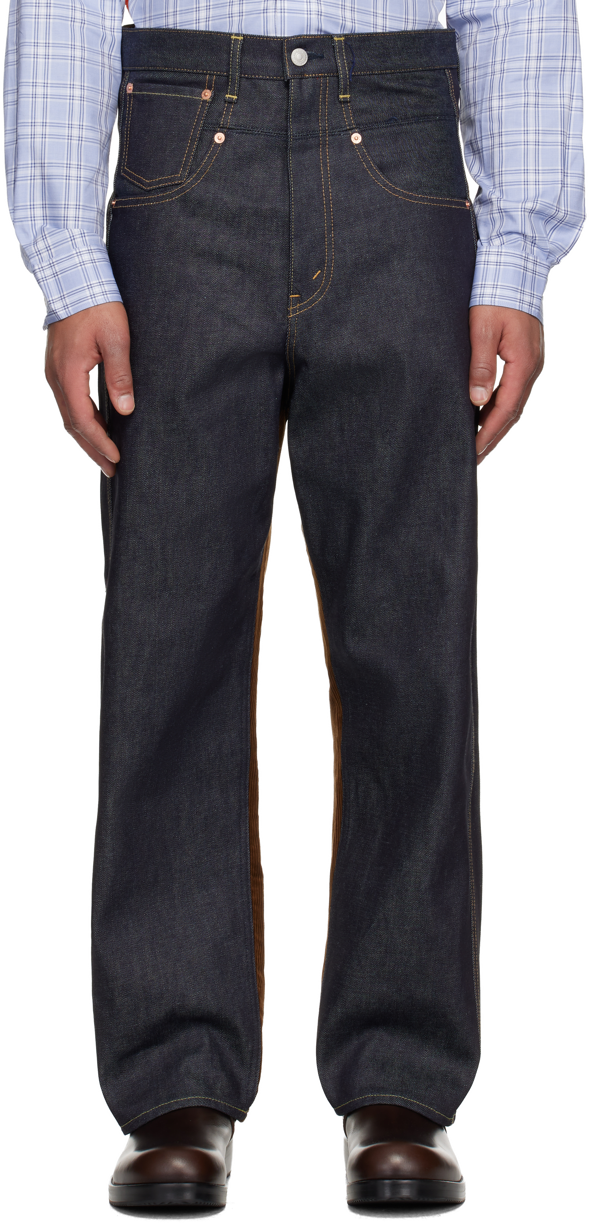 Junya Watanabe: Blue & Brown Levi's Edition Paneled Jeans | SSENSE