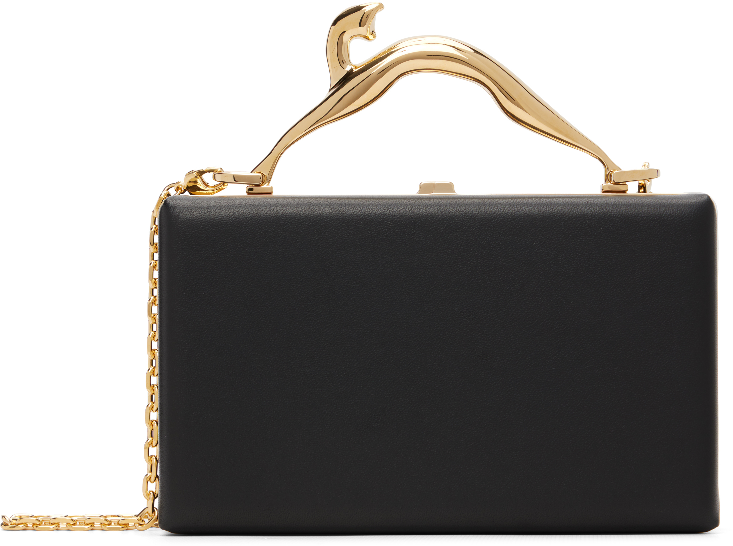 Lanvin Black Fusion Cat Leather Clutch