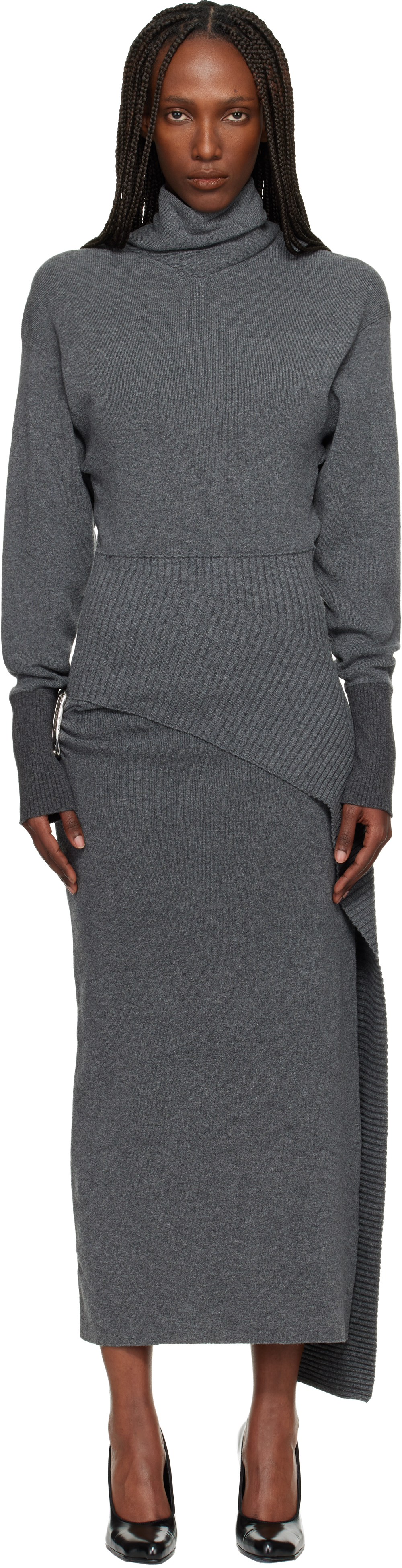 Gray Wool & Cashmere Maxi Dress by Lanvin on Sale