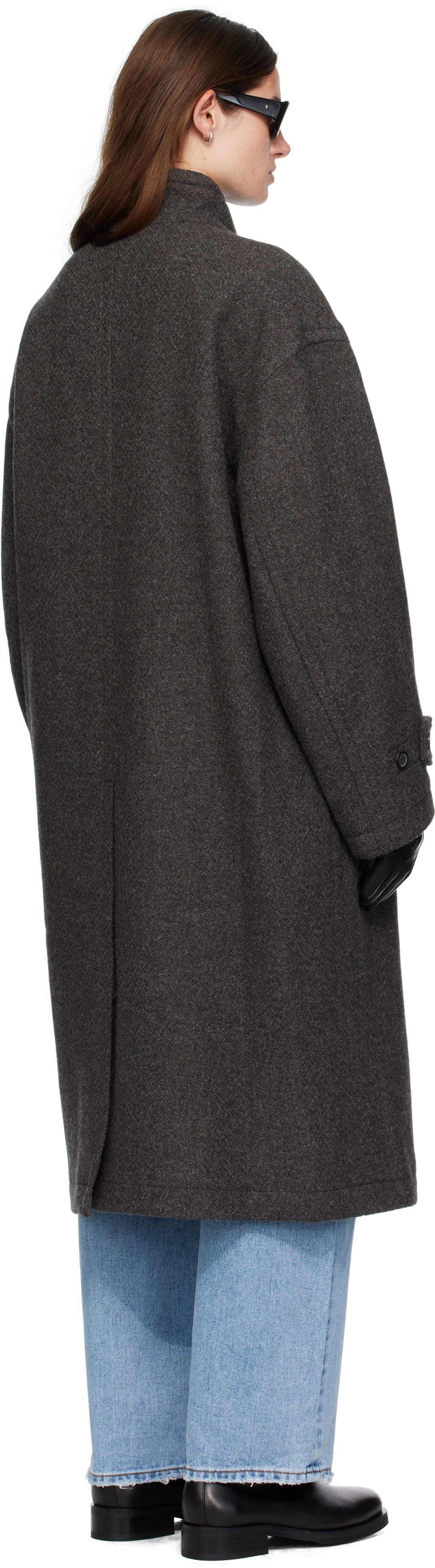 COOR Cashmere Blend High Neck Coat グレー L COOR Gray Cashmere High-Neck Coat | Smart Closet