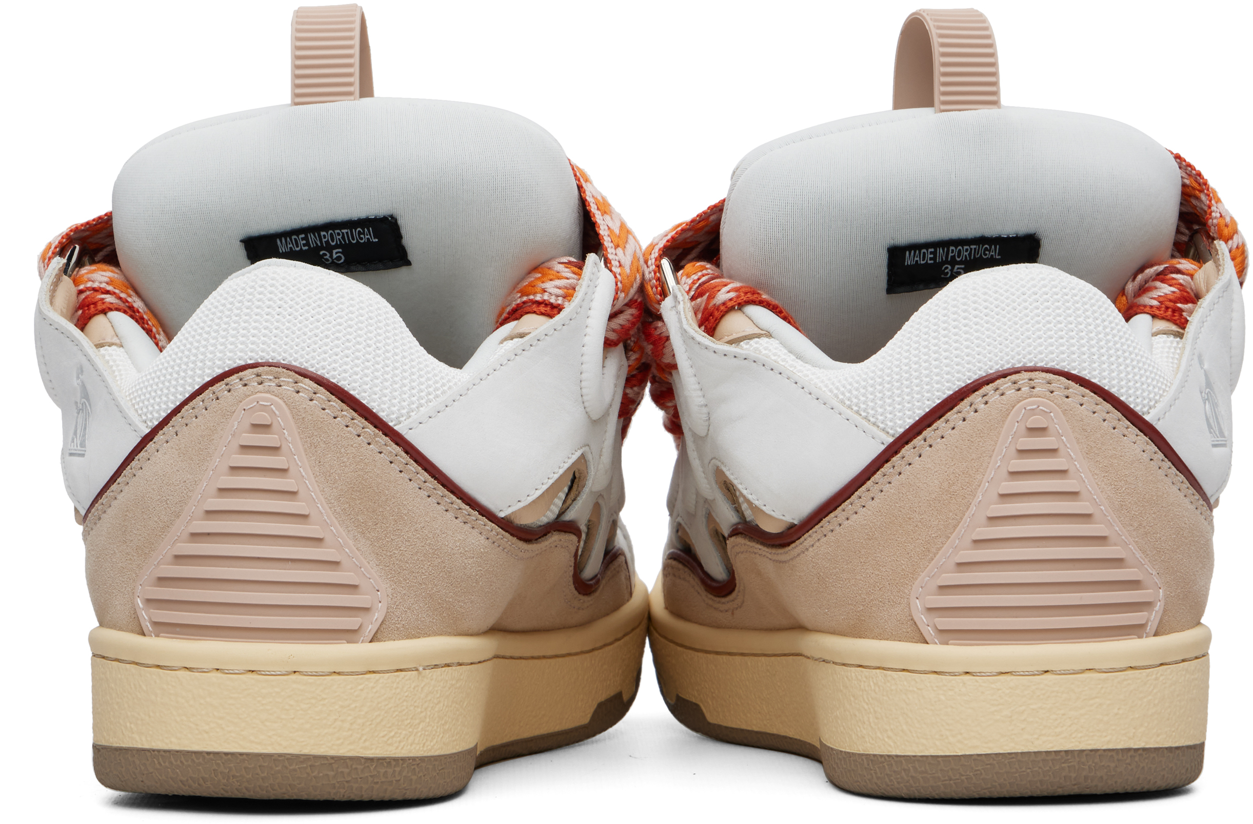 Lanvin Curb Leather Sneakers In Multi