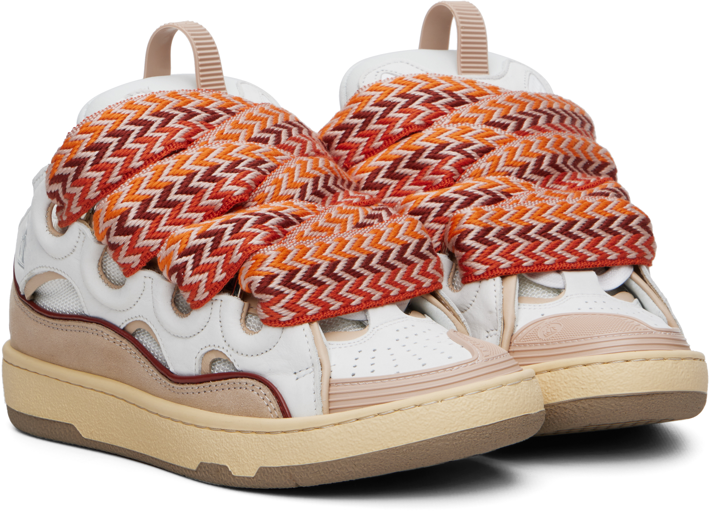Lanvin Curb Leather Sneakers In Multi