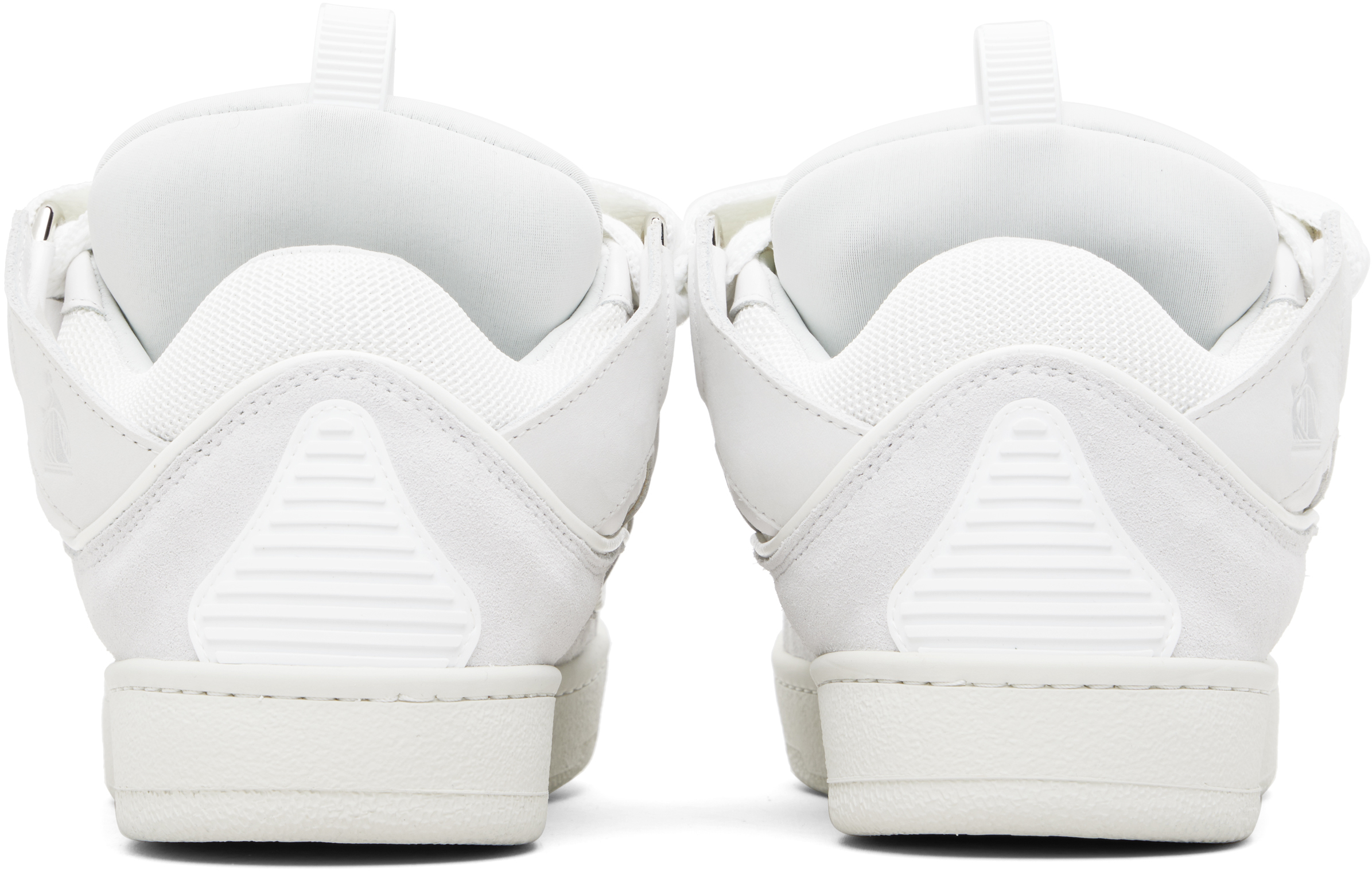 Lanvin Low Top Sneakers Featuring Perforated Detailing In White