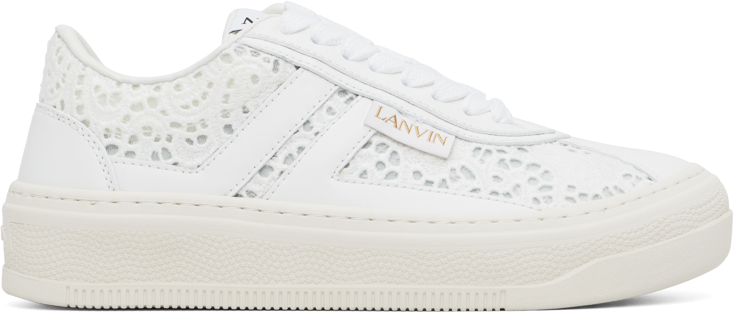 Lanvin Off-white Cash Sneakers In White