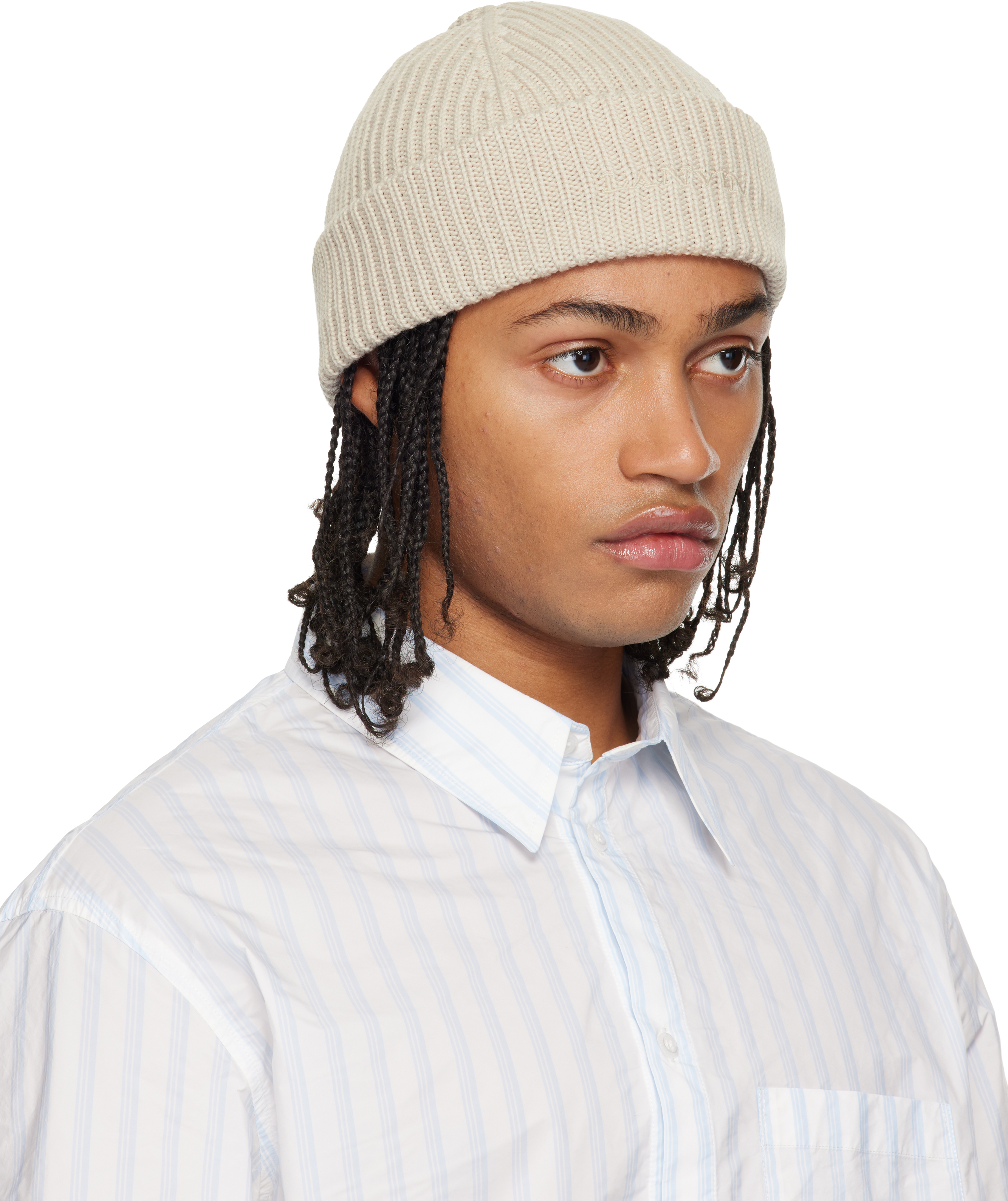 Lanvin Off-white Wool Beanie In Neutral