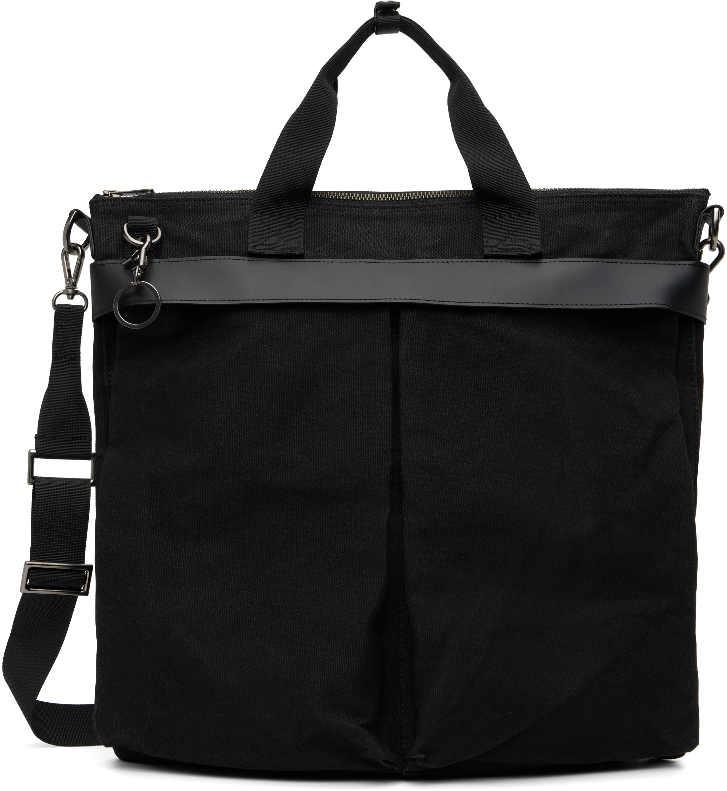 Coor Black Canvas Helmet Bag In Black