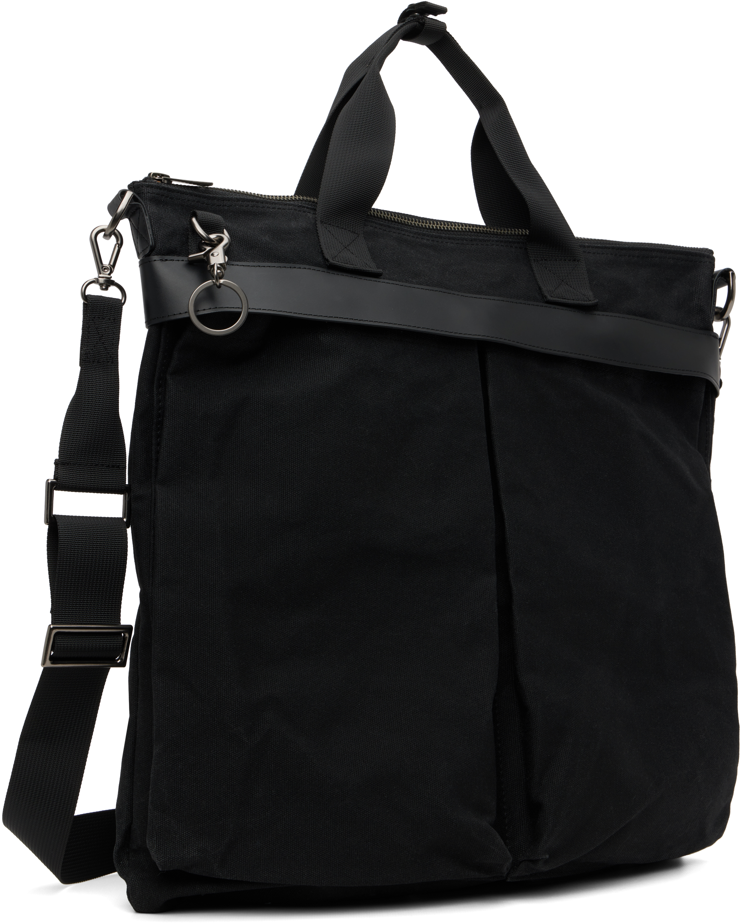 Coor Black Canvas Helmet Bag In Black
