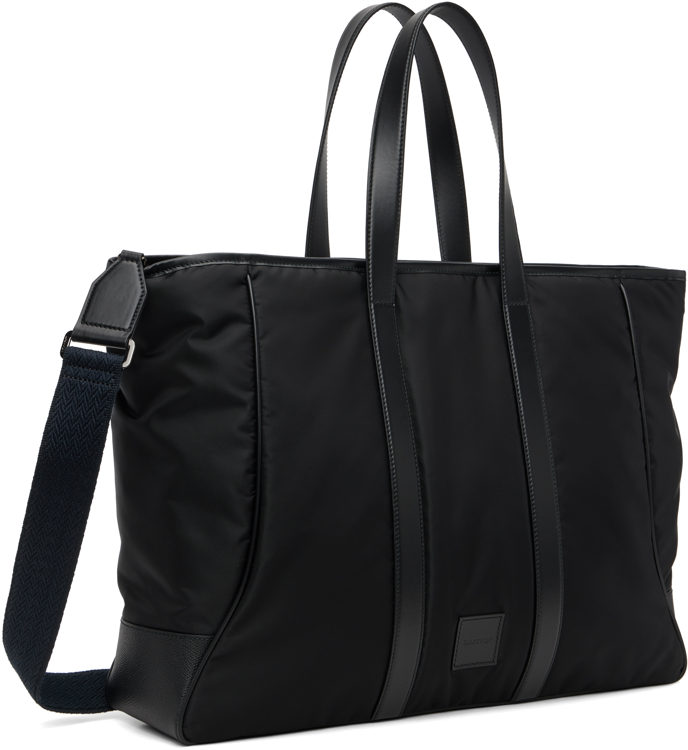 Lanvin Curb Nylon Tote Bag In Black