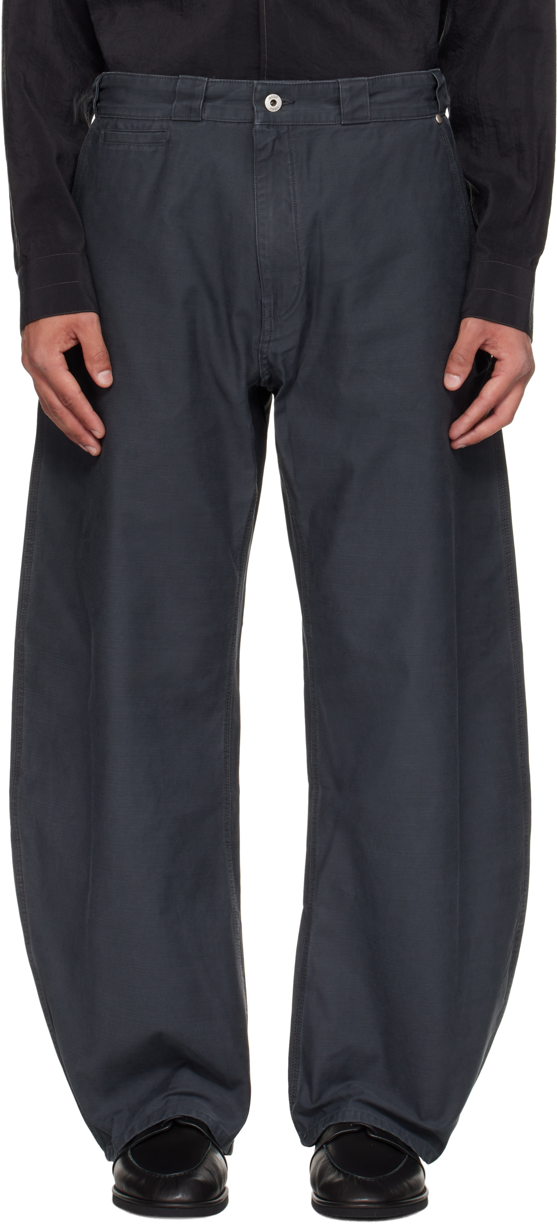 Coor Gray Washed Curved Cyclist Trousers In Gray