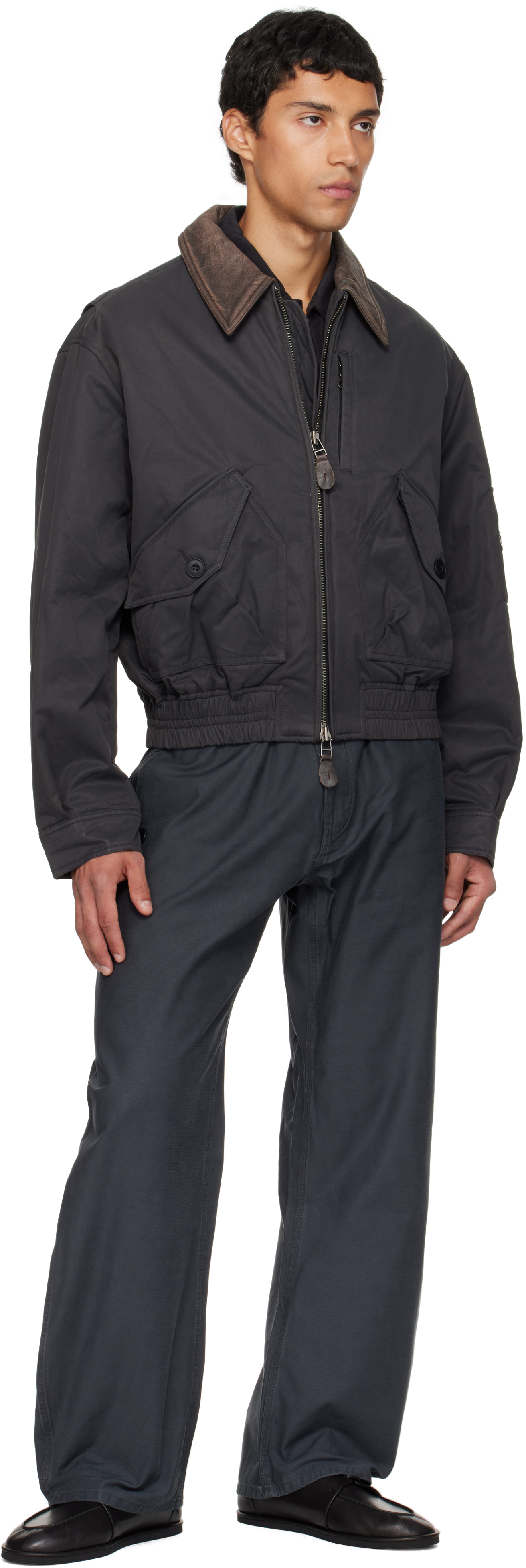 Coor Gray Washed Curved Cyclist Trousers In Gray