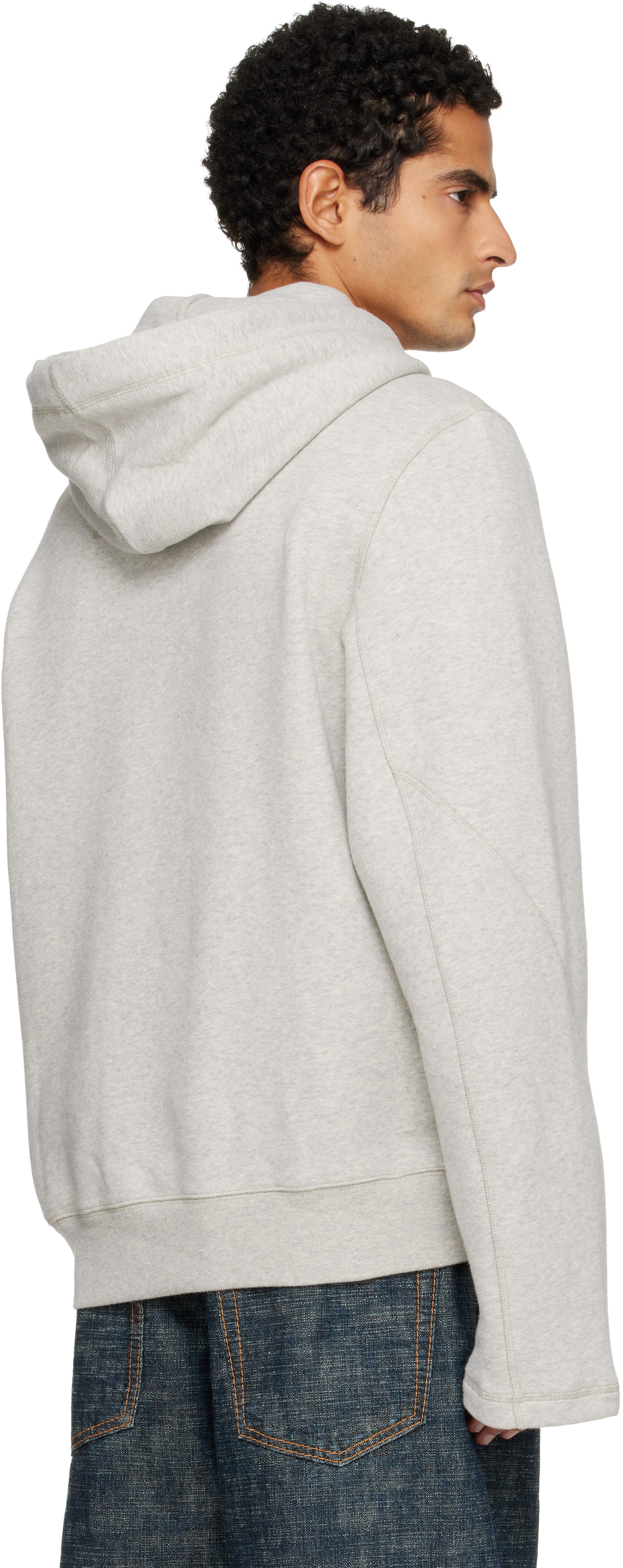Lanvin Hooded Sweater Drawstring Front Pockets In Gray