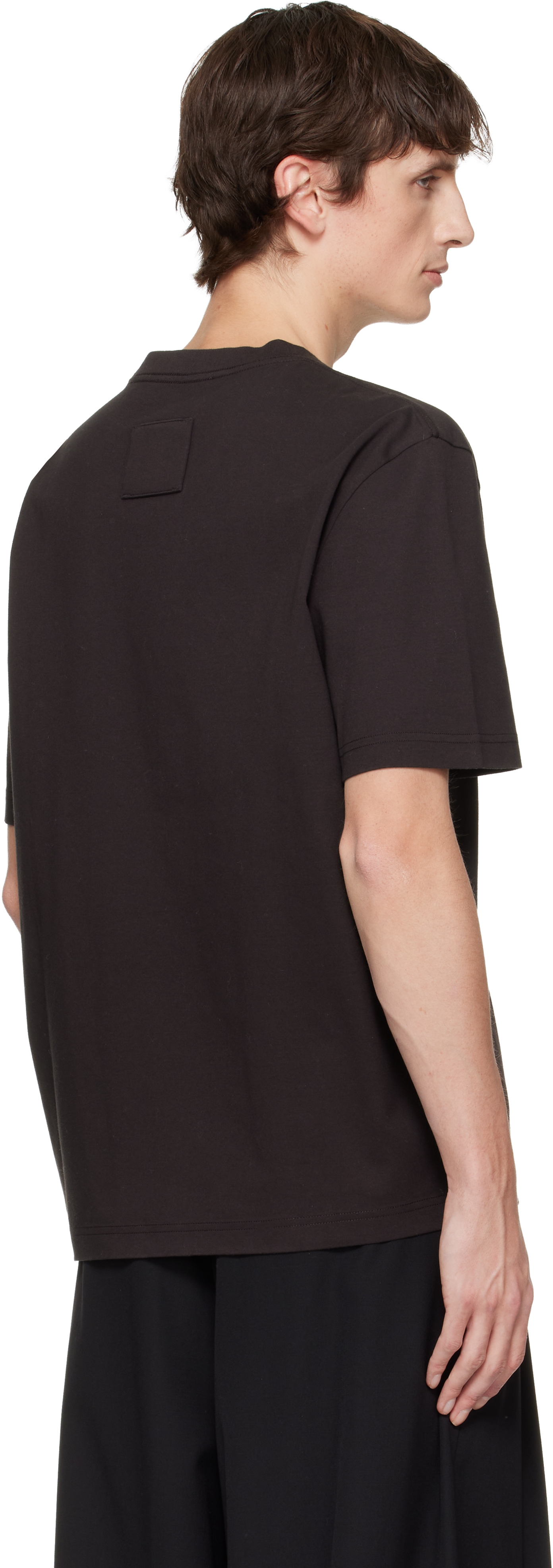 Lanvin Debossed Script Logo T-shirt In Brown