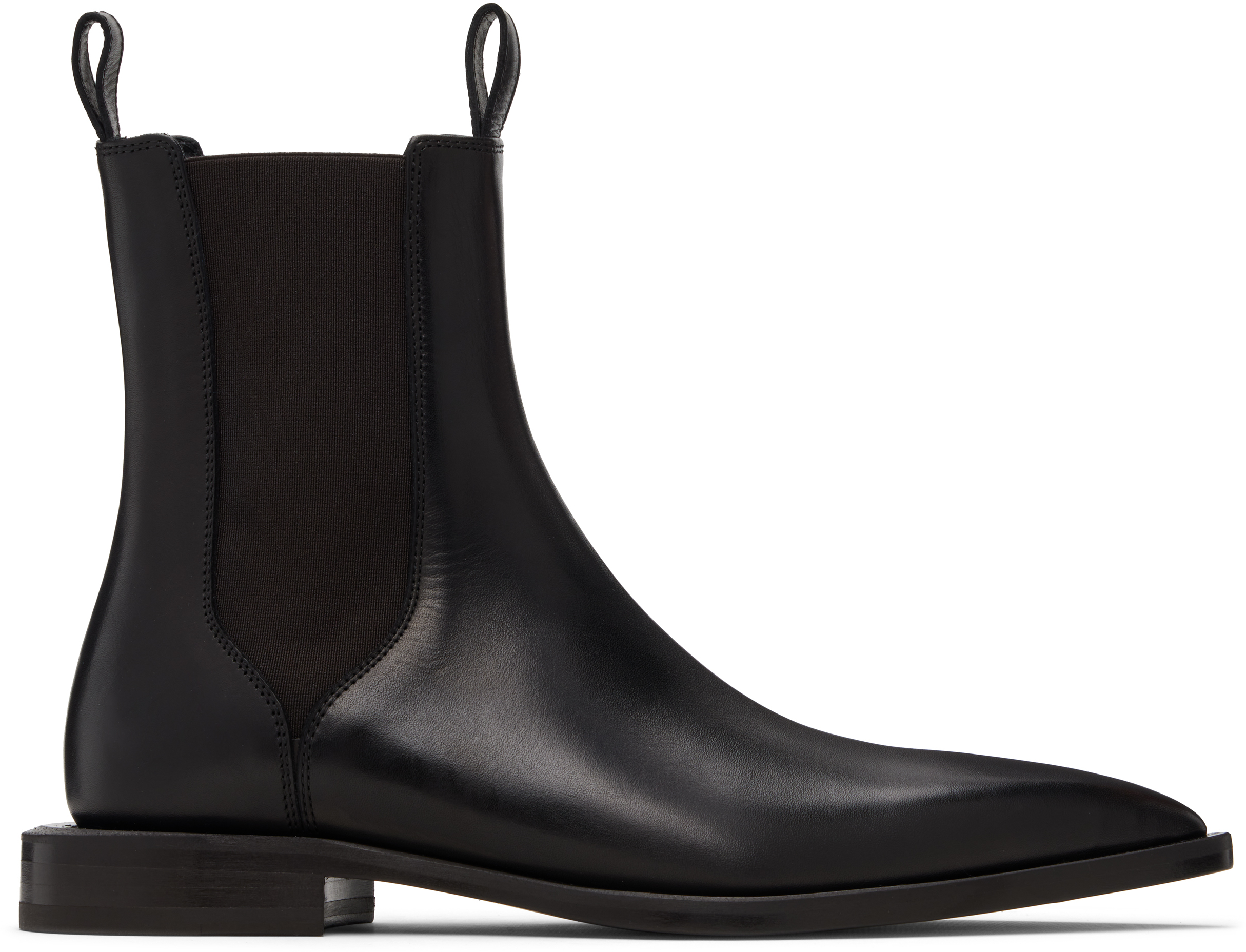 Black Pointed Toe Chelsea Boots by Lanvin on Sale