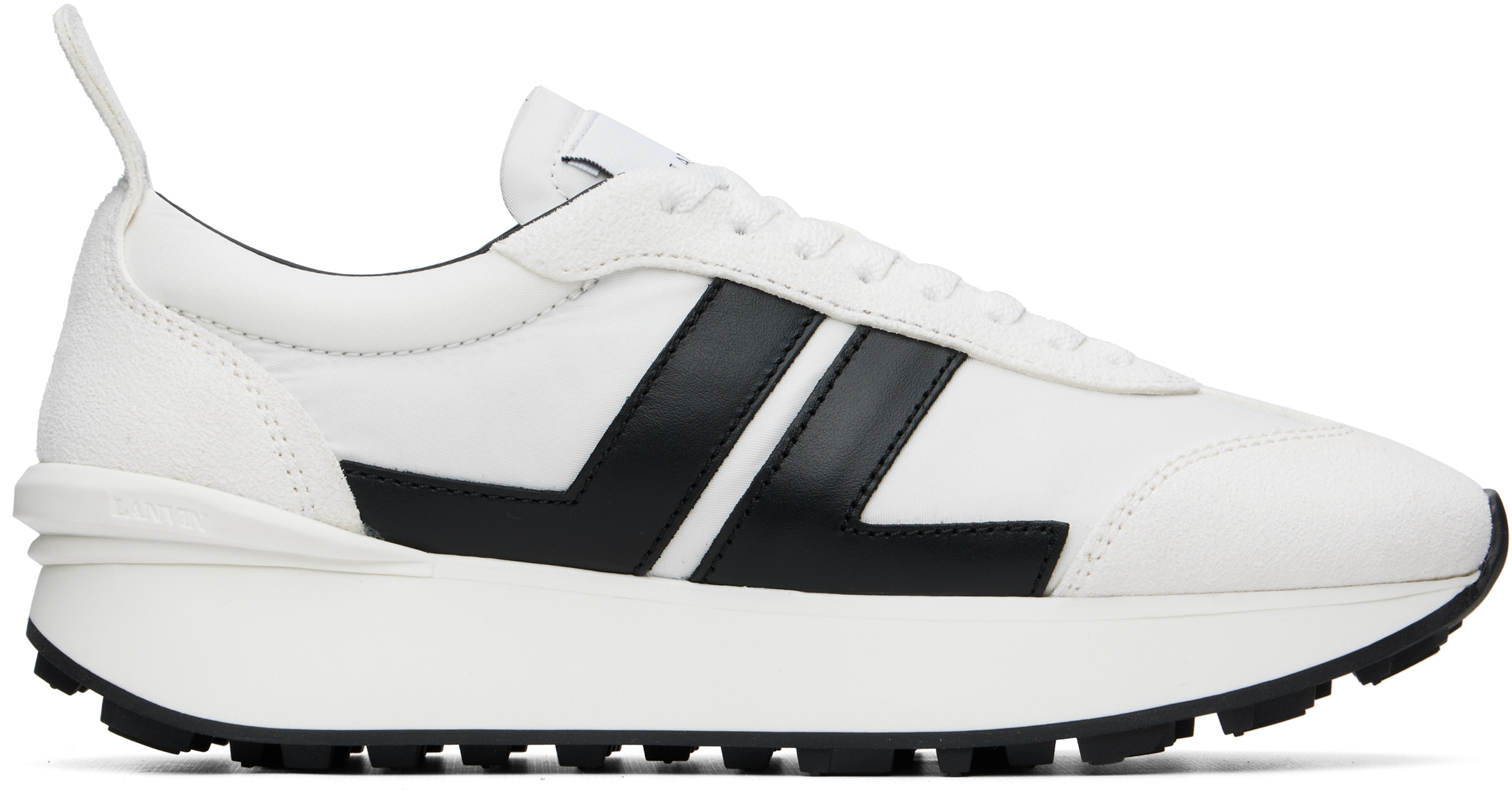 White & Black Bumpr Nylon Sneakers by Lanvin on Sale