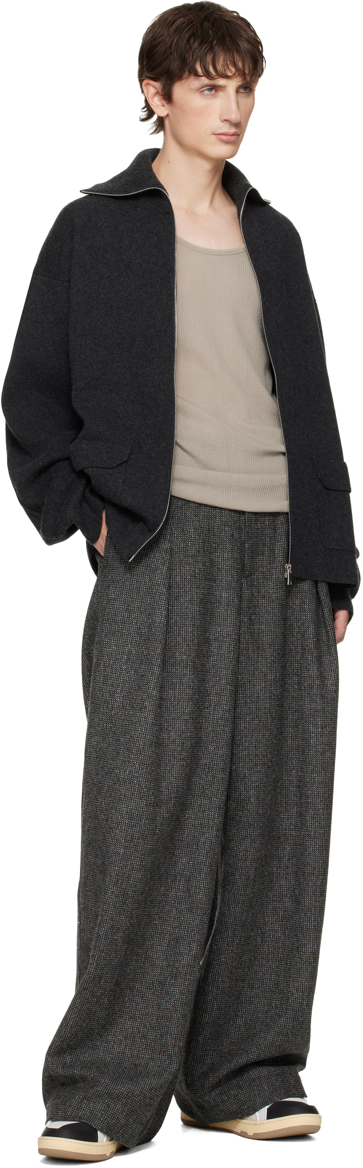 Lanvin Curb Sneakers In Leather And Suede With Multicolor Laces In Burgundy