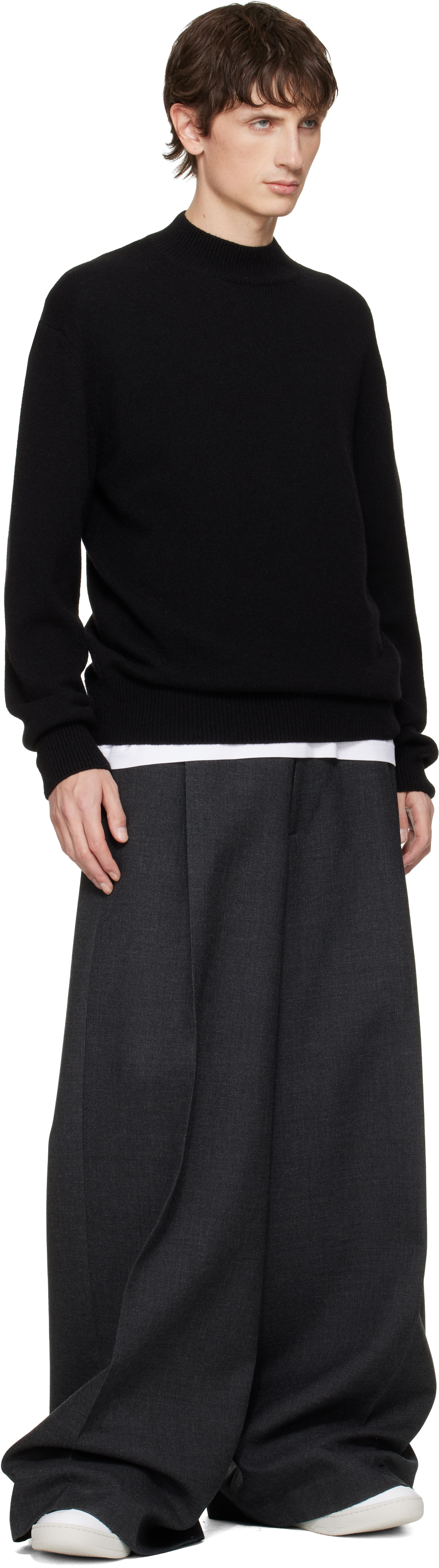 Lanvin Curb Sneakers In White Suede And Leather In White