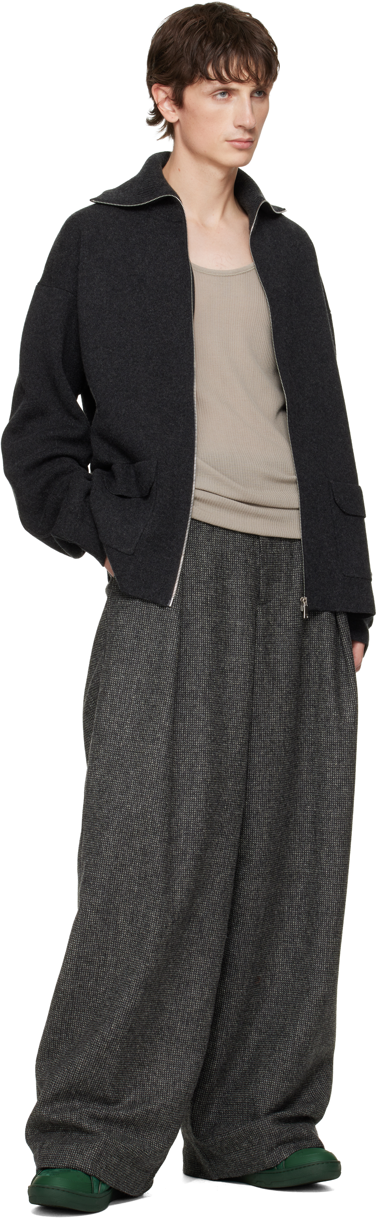 Lanvin Green Curb Leather With Snake Laces Sneakers In Multi