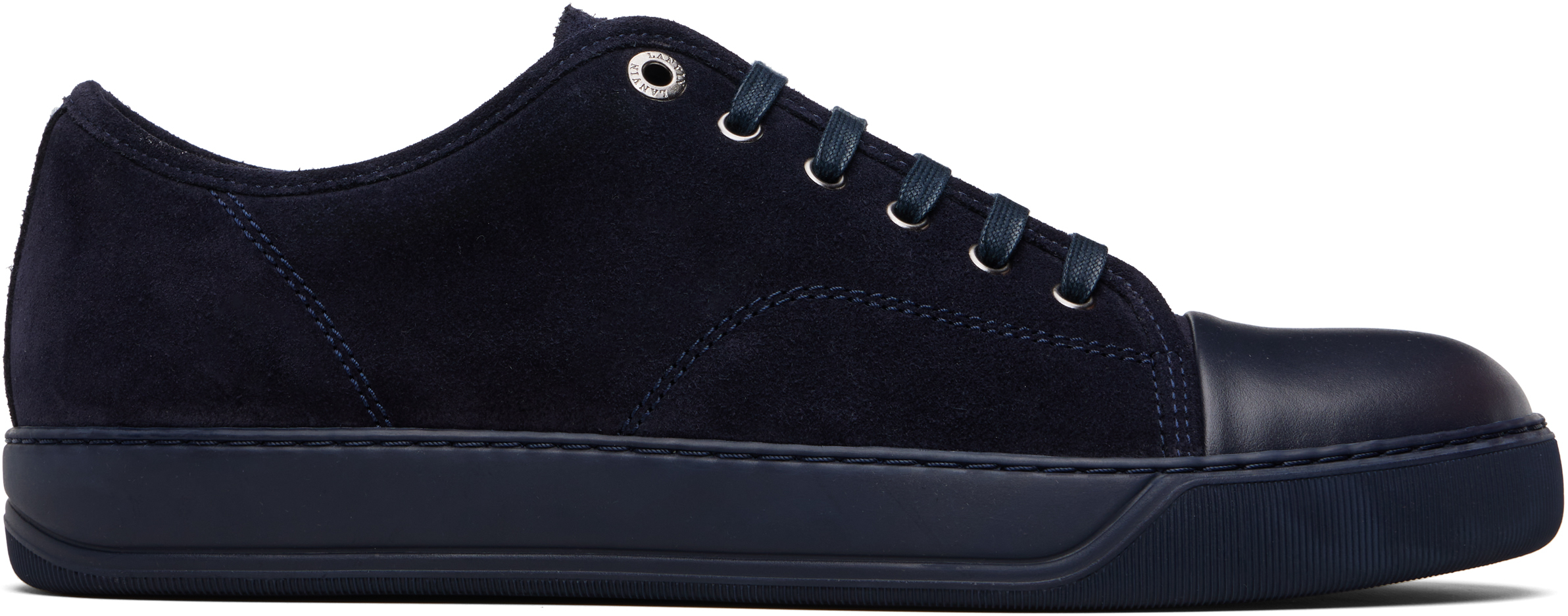 Lanvin Ddb1 Navy Black Leather Sneakers In Multi
