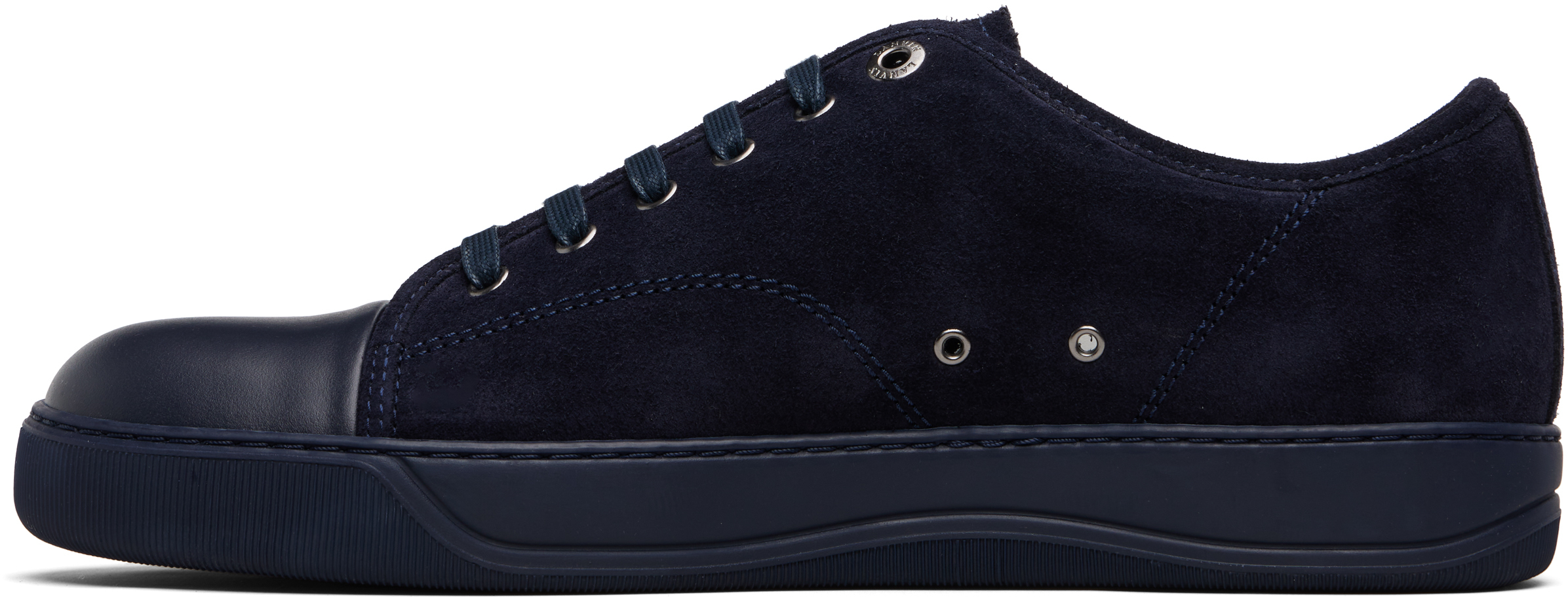 Lanvin Ddb1 Navy Black Leather Sneakers In Multi