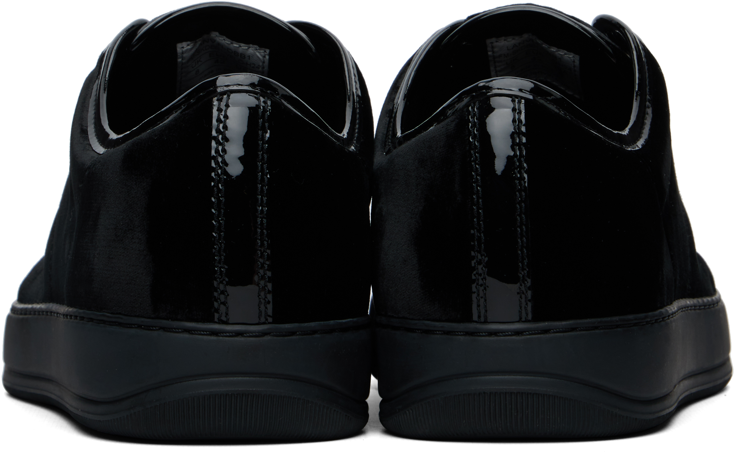 Lanvin Suede And Leather Cap-toe Sneakers In Black