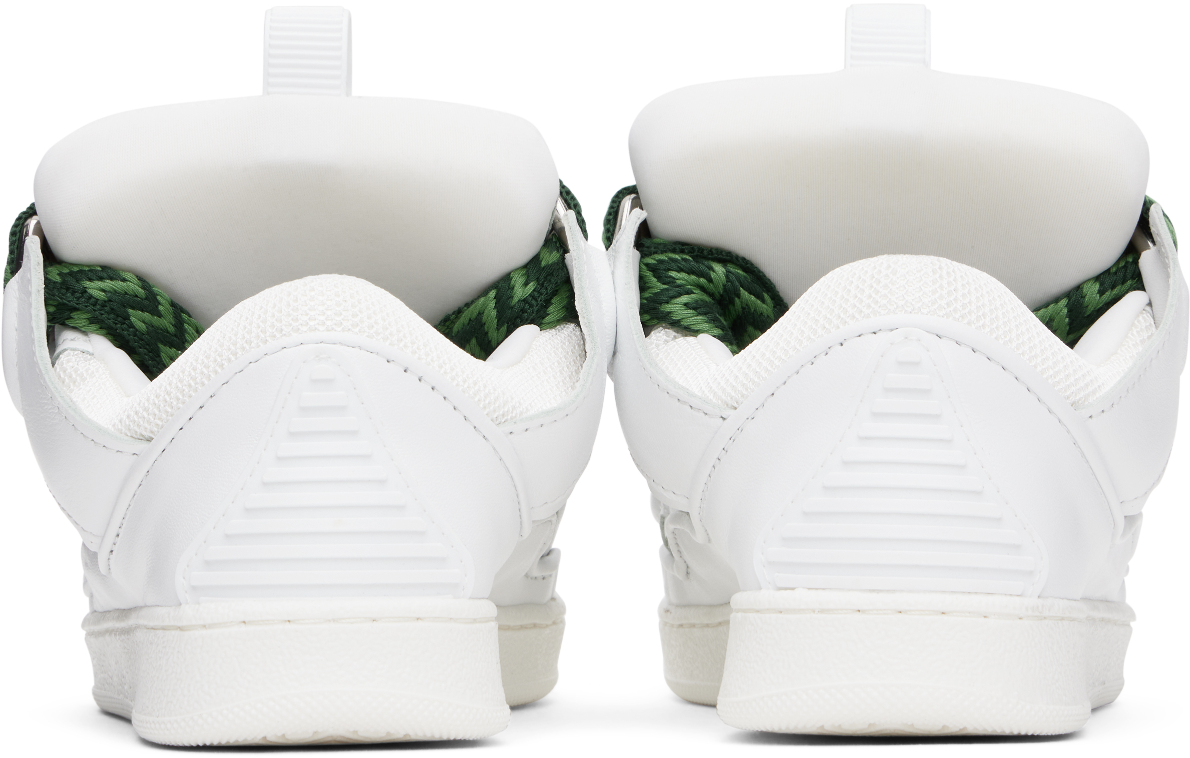 Lanvin Kids Leather Curb Trainers In 10p White