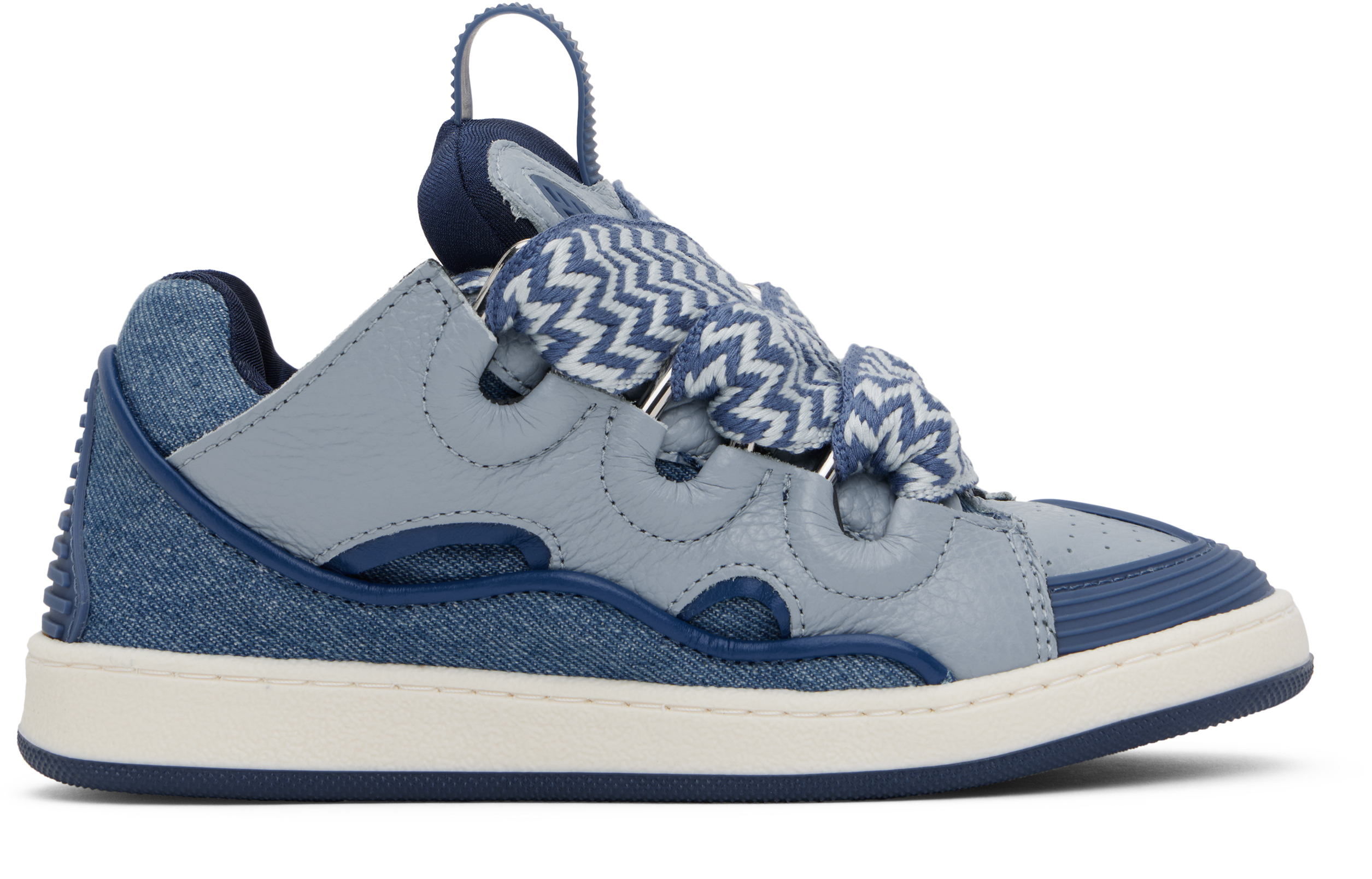 Kids Blue Lace-Up Sneakers