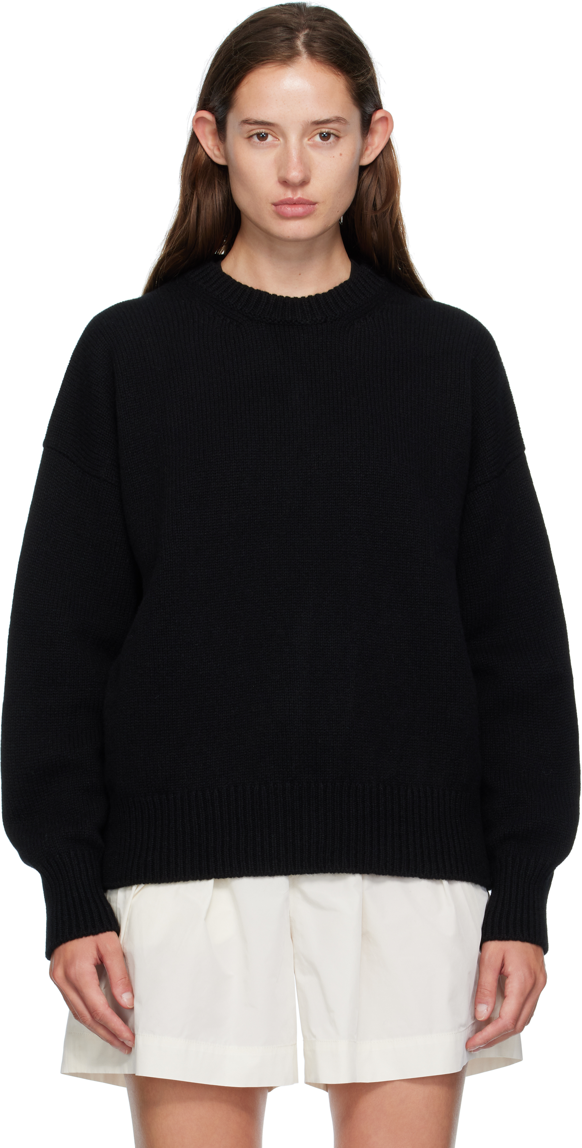 And-daughter Black Balla Crewneck Sweater In Black