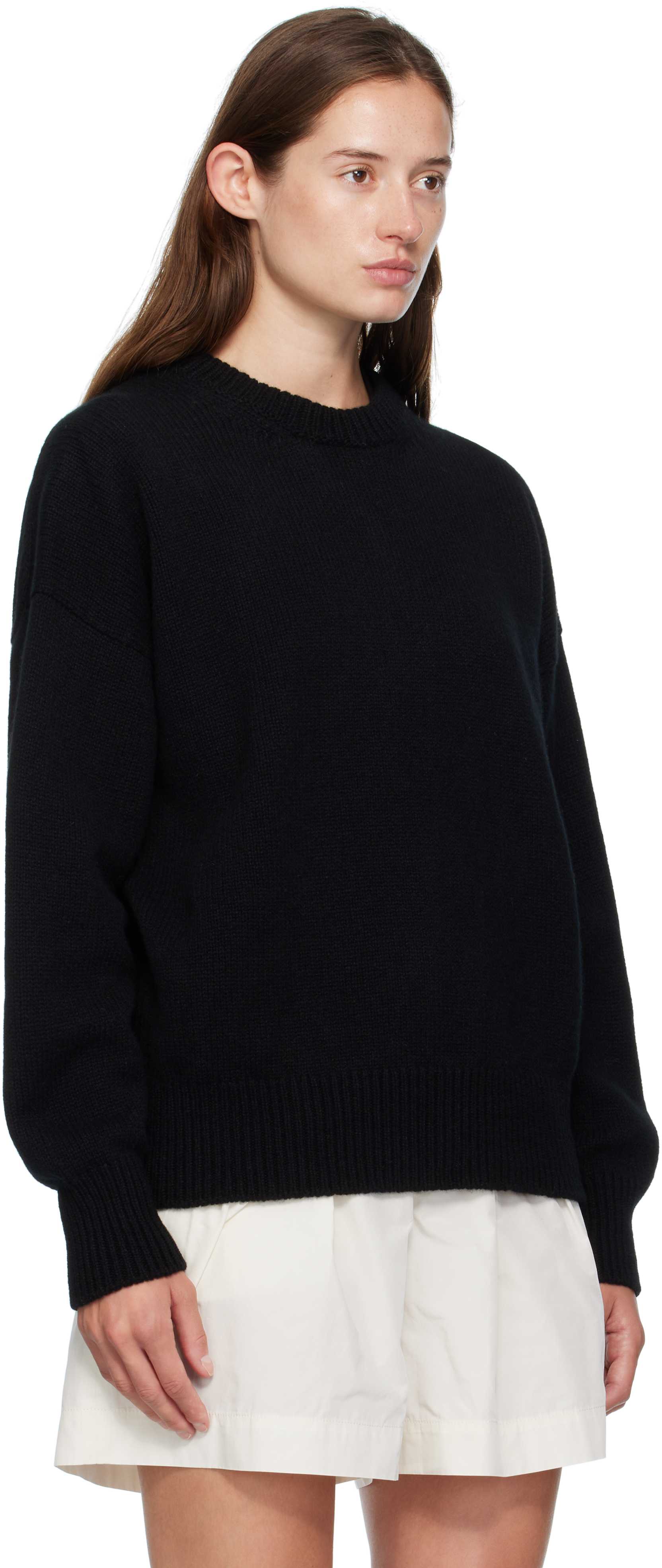 And-daughter Black Balla Crewneck Sweater In Black