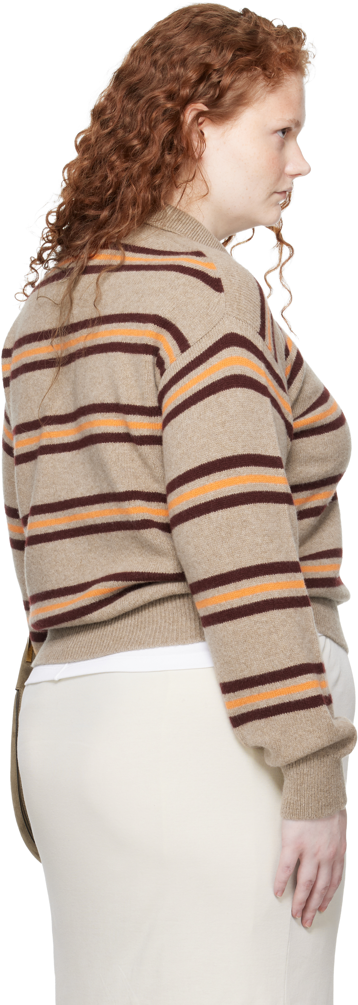 And-daughter Beige Edie Stripe Polo In Neutral