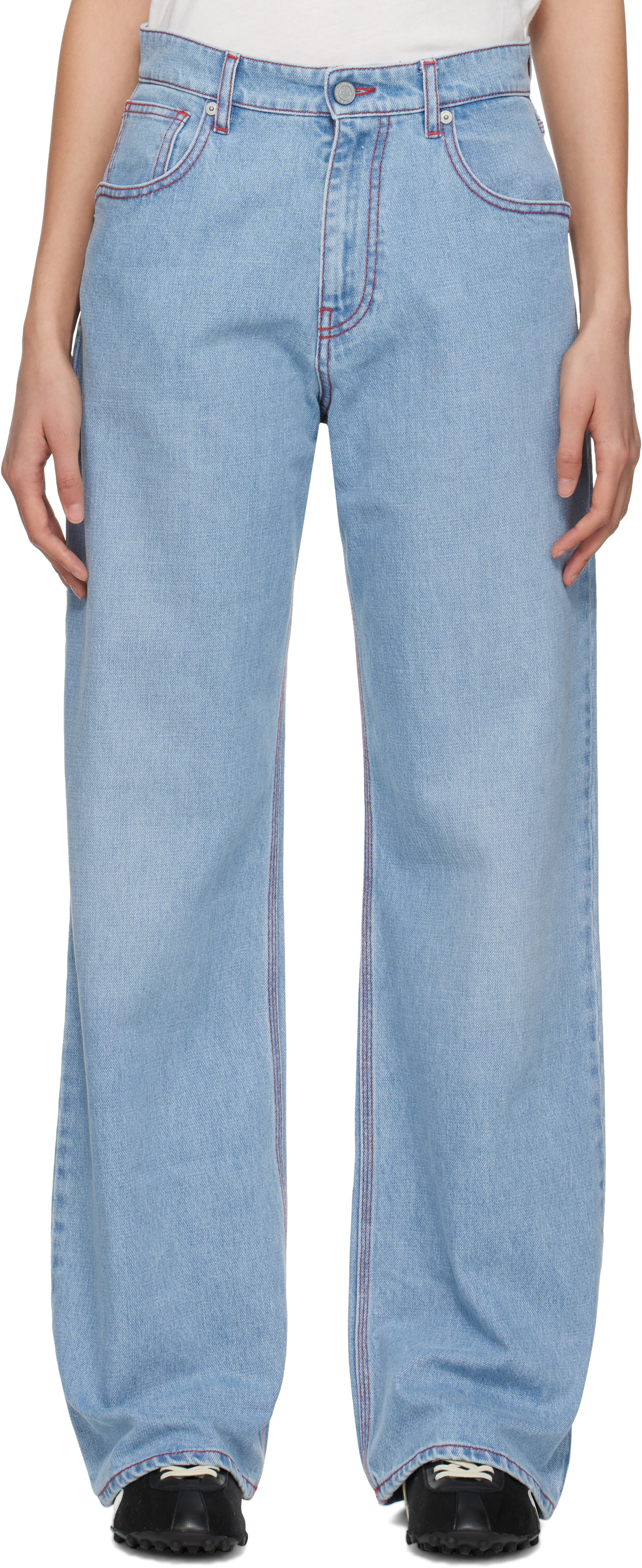 【ERL】 Veniceストレートジーンズ ERL: Blue Straight Venice Jeans | SSENSE