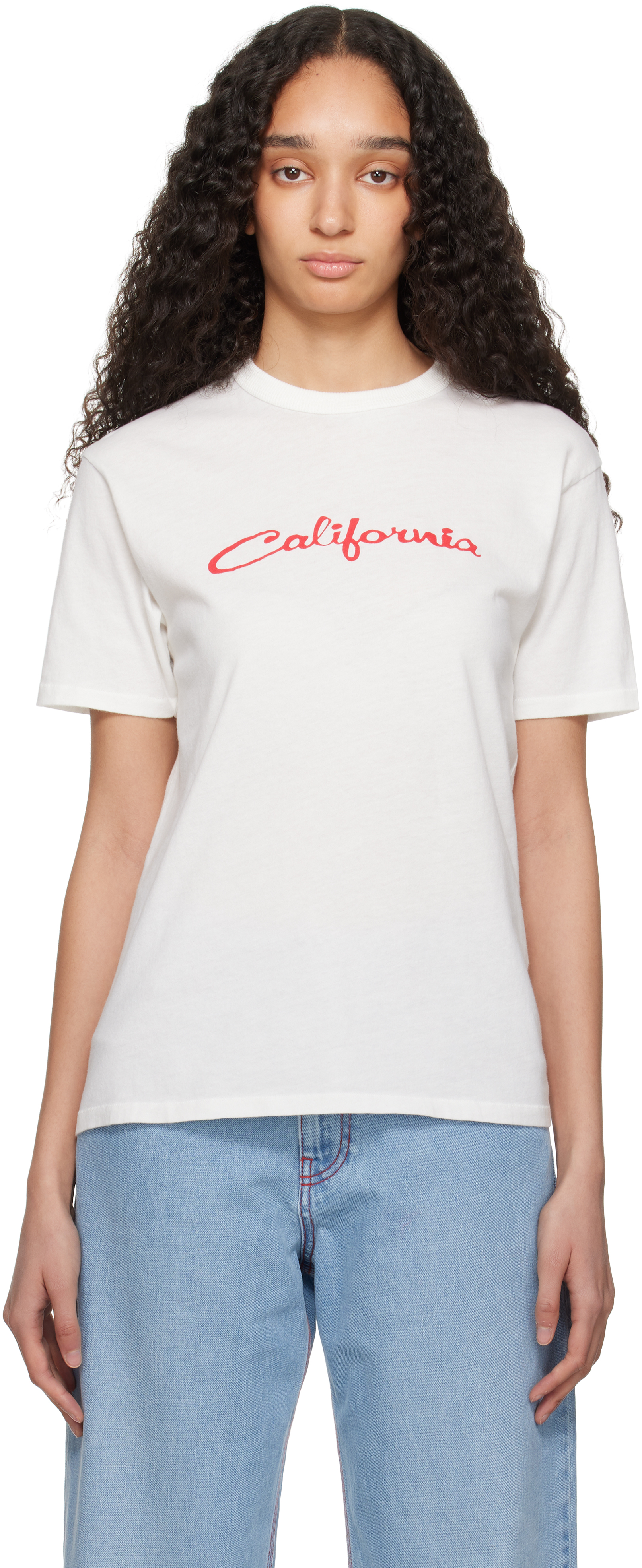 ERL: White 'California' Signature T-Shirt | SSENSE