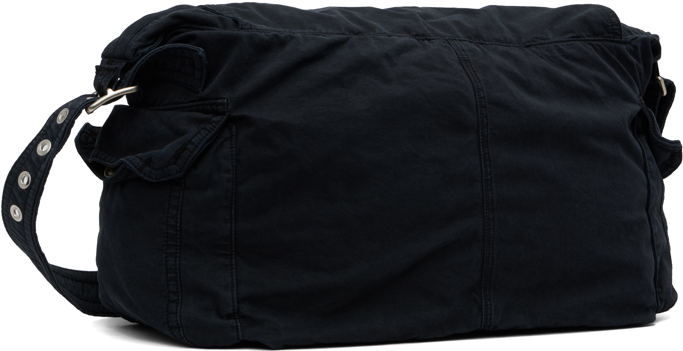 Erl Black Twill Cargo Bag In Black