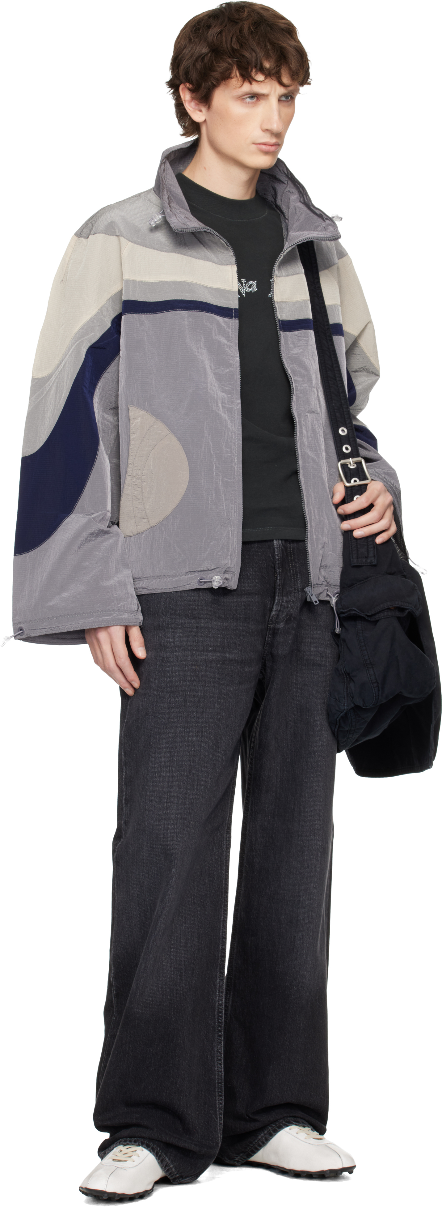 Erl Black Twill Cargo Bag In Black