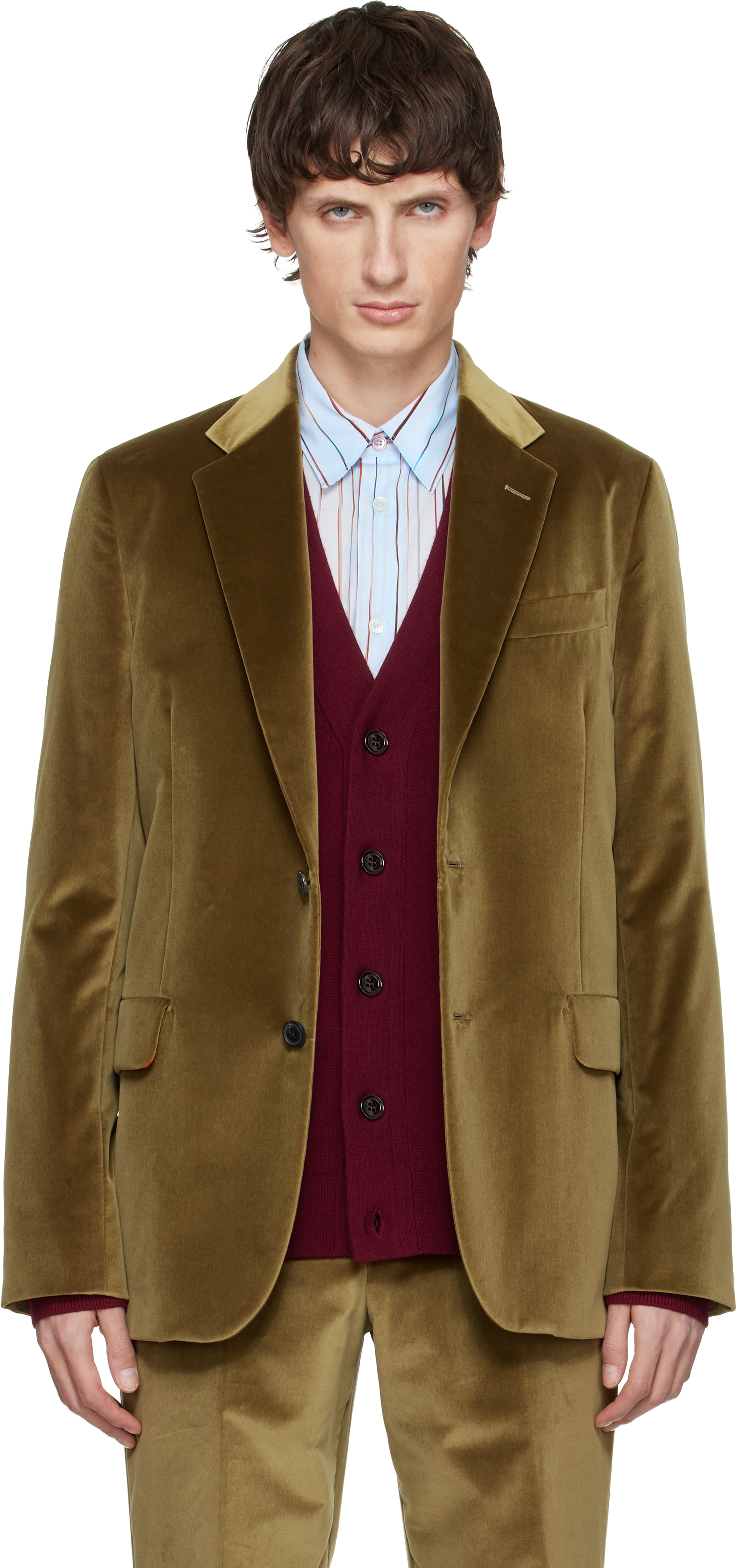 Paul Smith Khaki 'the Brierley' Blazer In Brown