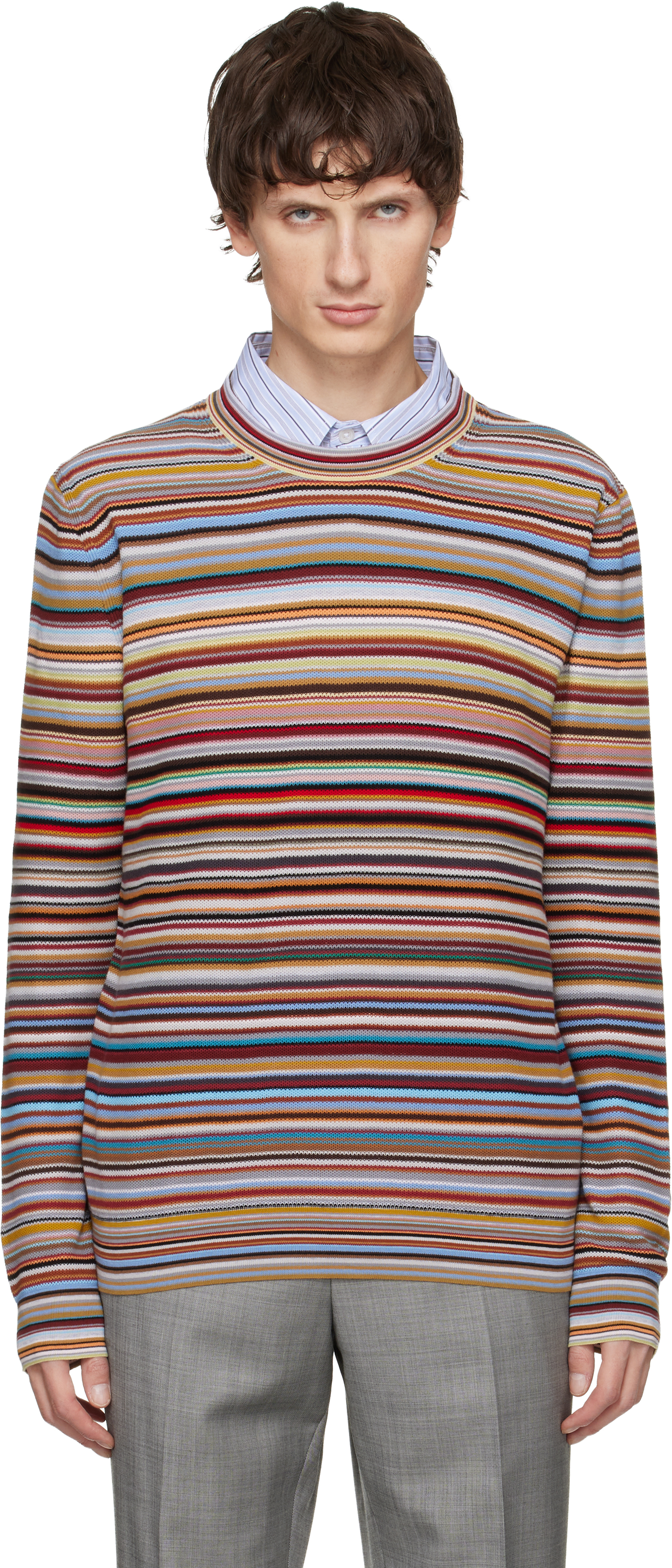Paul Smith Multicolor 'signature Stripe' Crew Neck Sweater