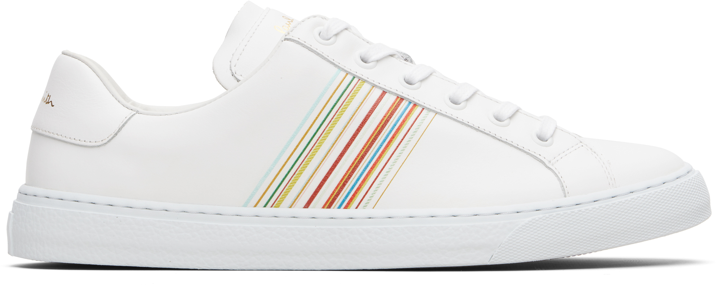 Paul Smith Hansen Sneakers With Multicolor Stripe Detail In White