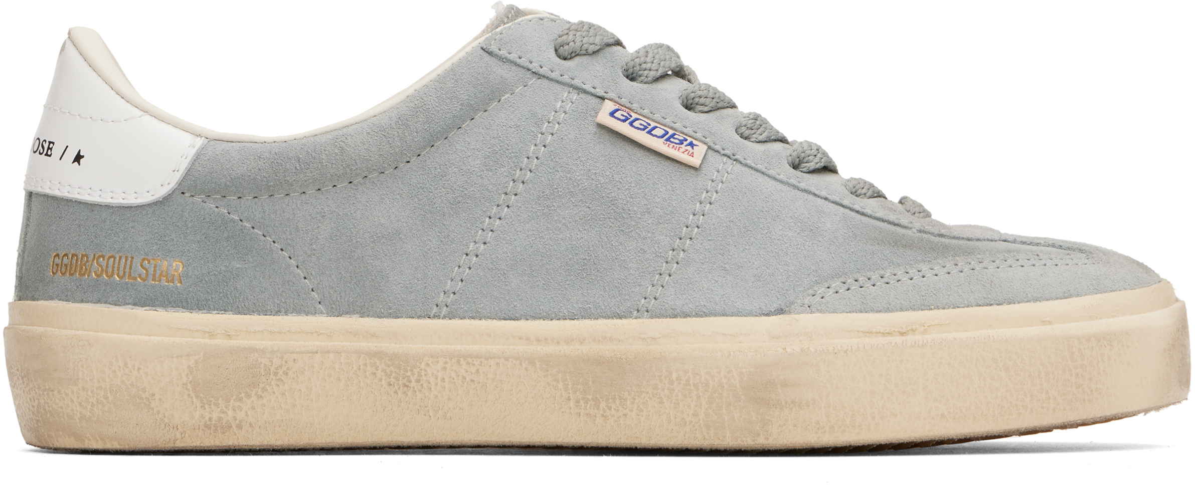 Golden Goose Deluxe Brand Soft Suede Sneakers With Vintage Detailing In Grey/white