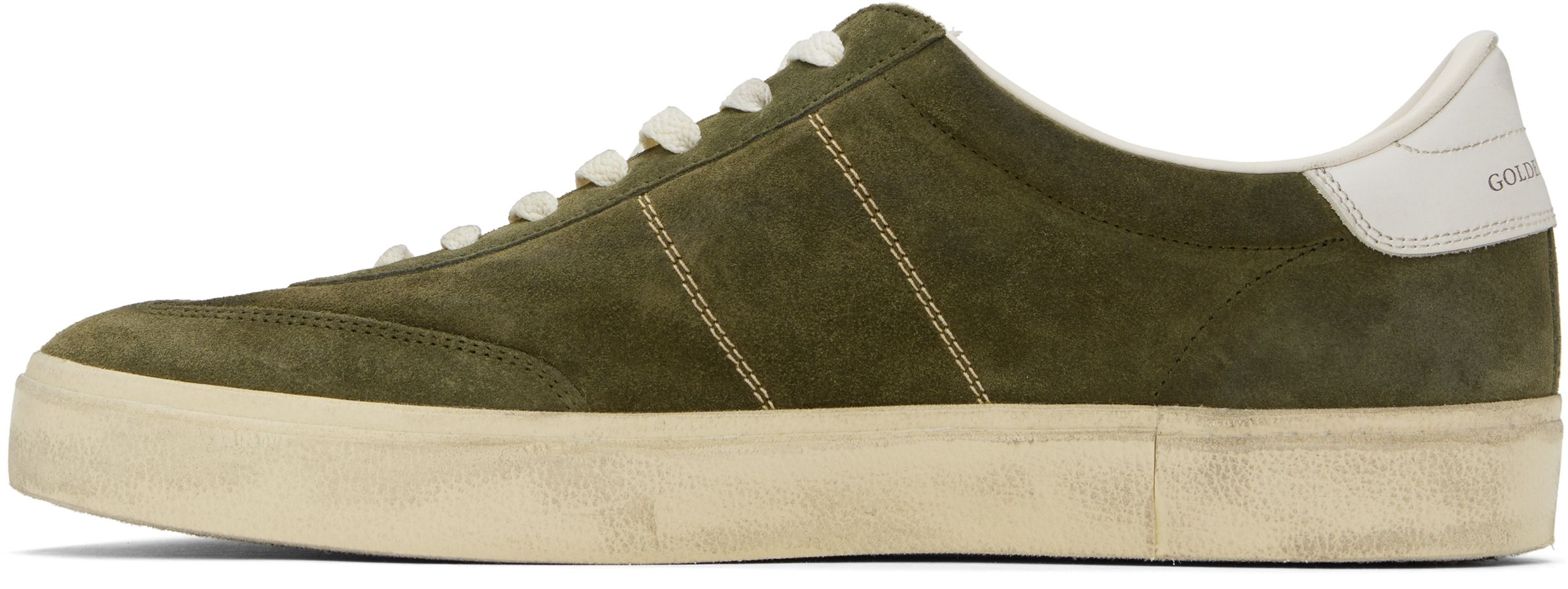 Golden Goose Low Top Sneakers In Calf Suede In Green