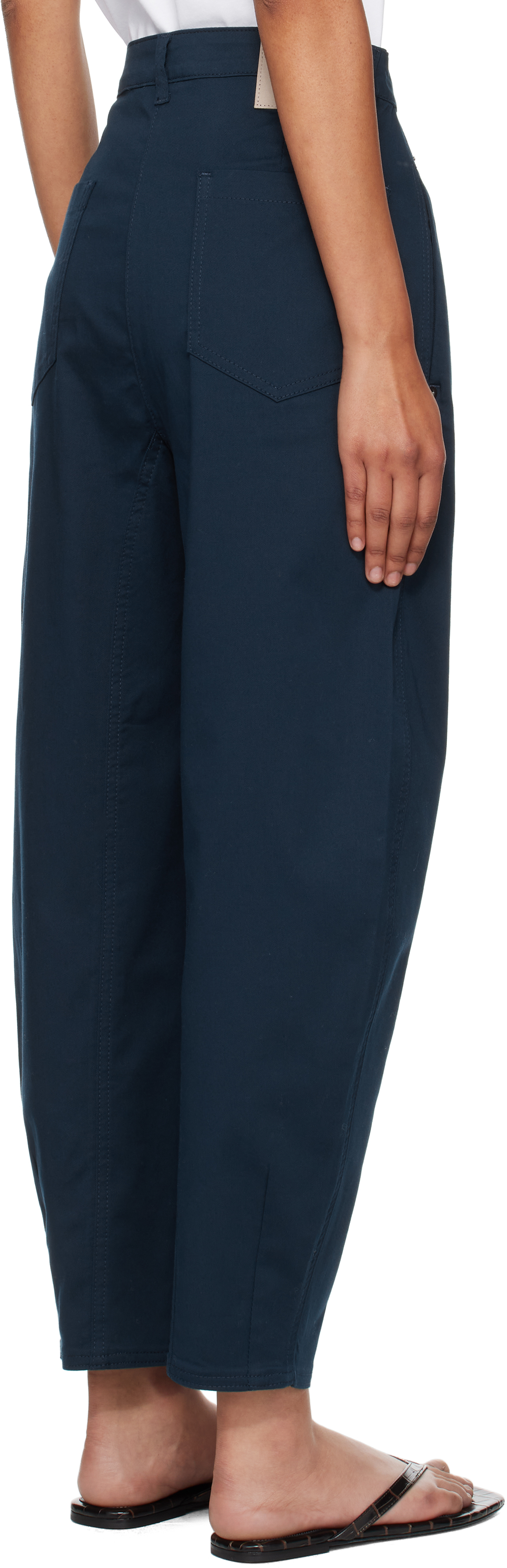 Mm By Max Mara Navy Etere Trousers In Blue