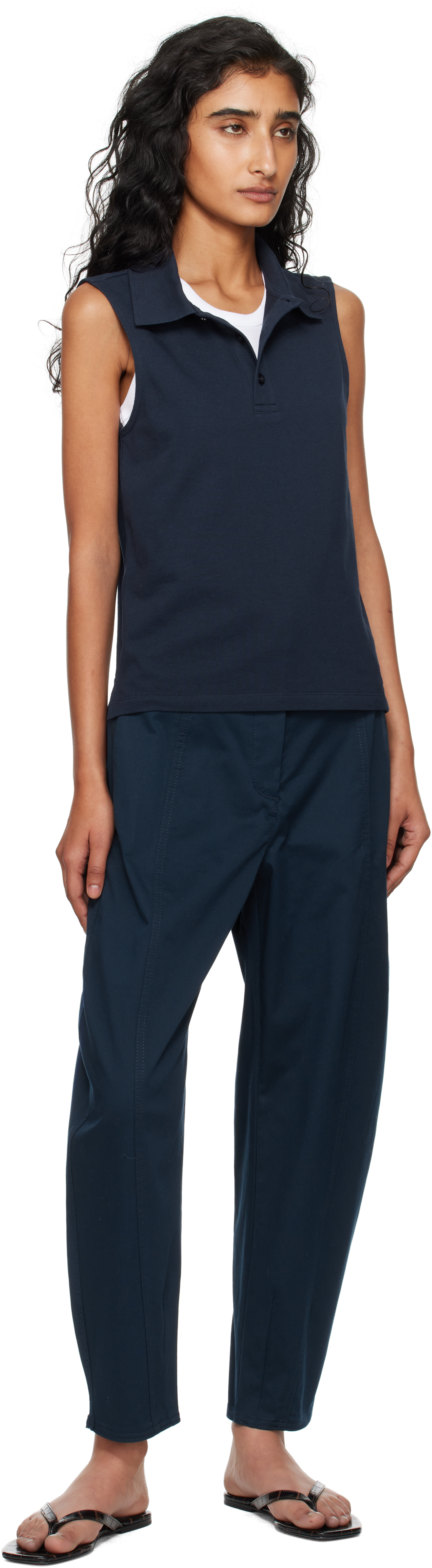 Mm By Max Mara Navy Etere Trousers In Blue