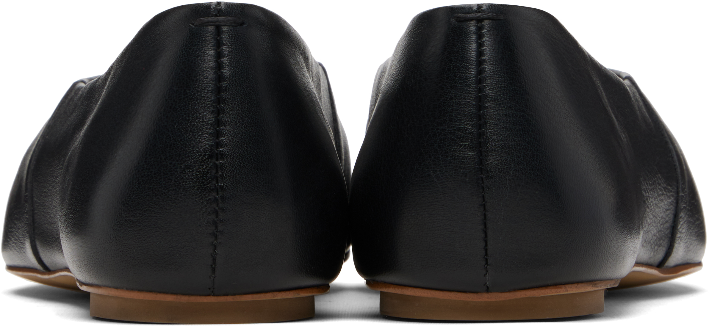 Mm By Max Mara Black Catullo Ballerina Flats In Black