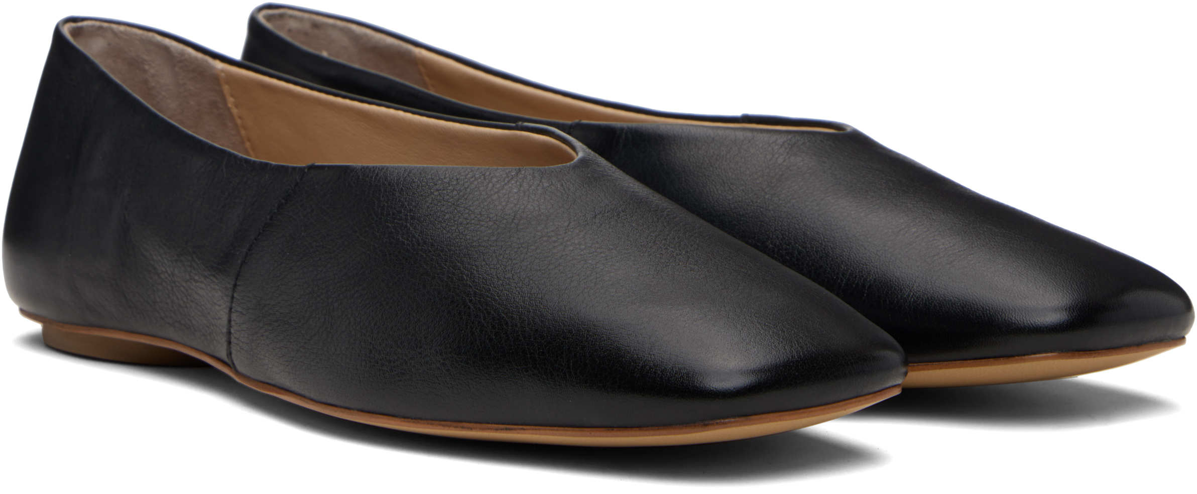 Mm By Max Mara Black Catullo Ballerina Flats In Black