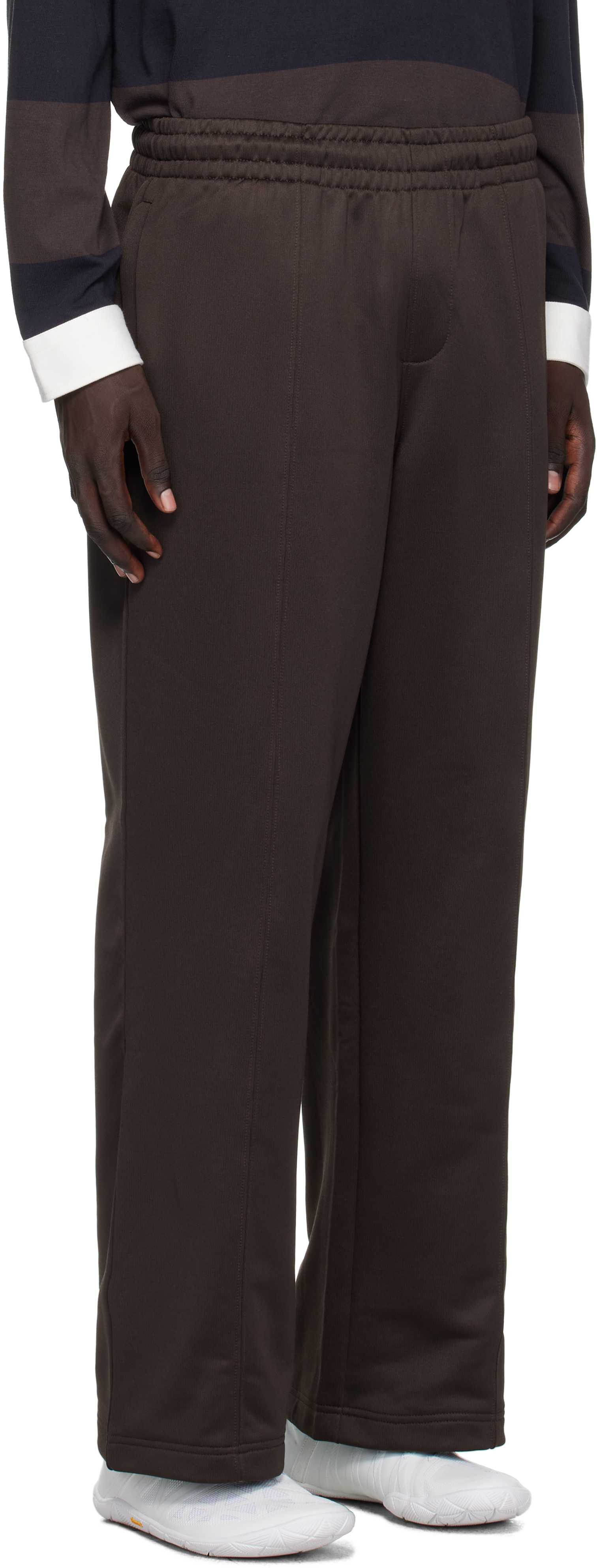 Lacoste Brown Loose Fit Fleece Sweatpants In Brown