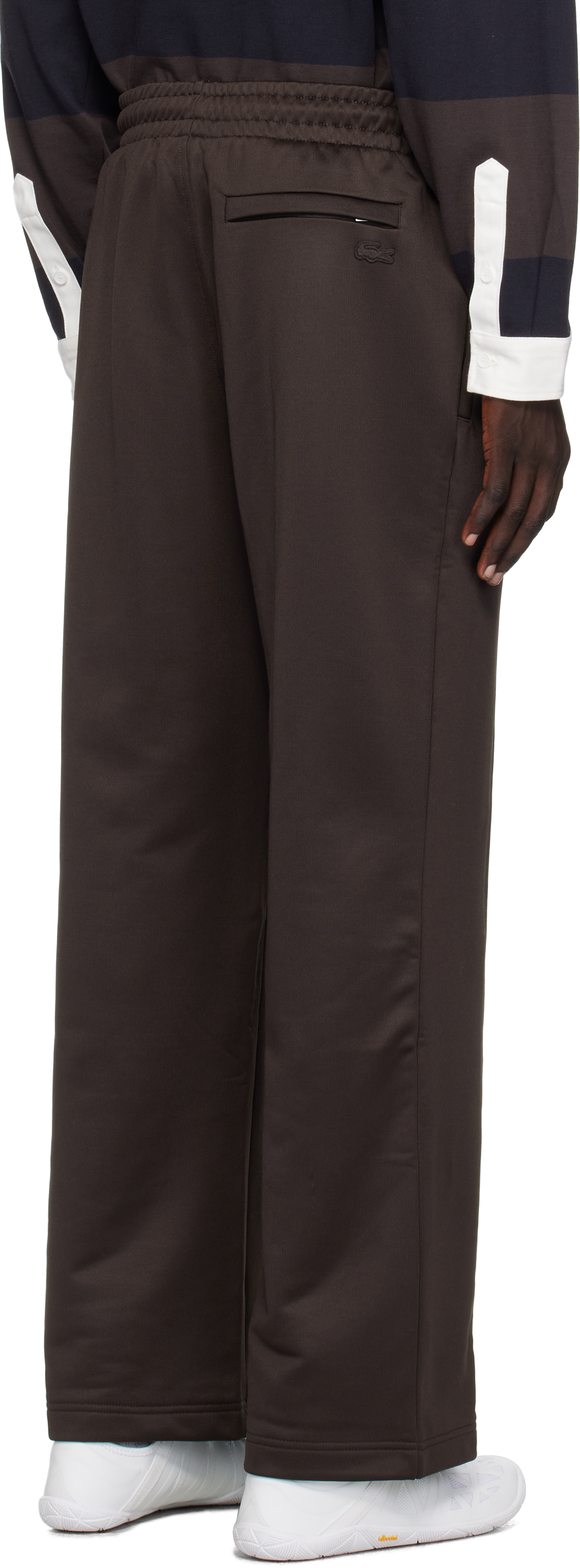 Lacoste Brown Loose Fit Fleece Sweatpants In Brown