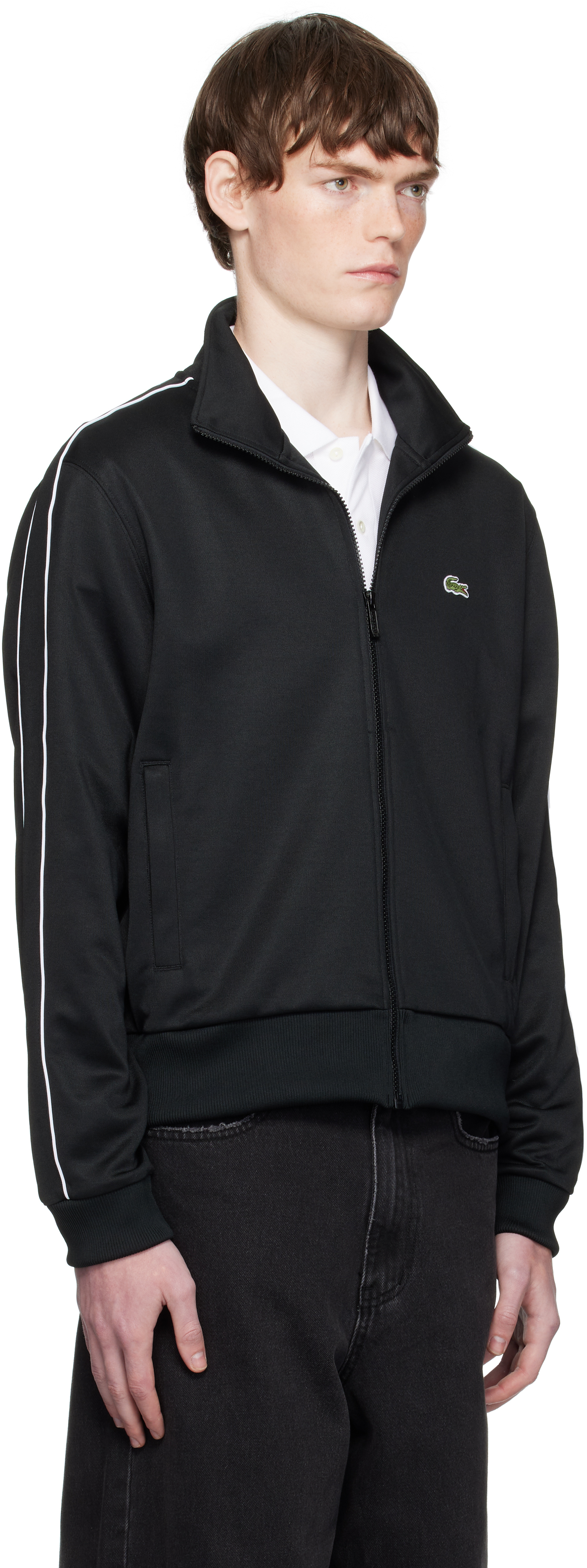 Lacoste Men's Paris Piquã© Zip-up Track Jacket - 4xl - 9 In Black