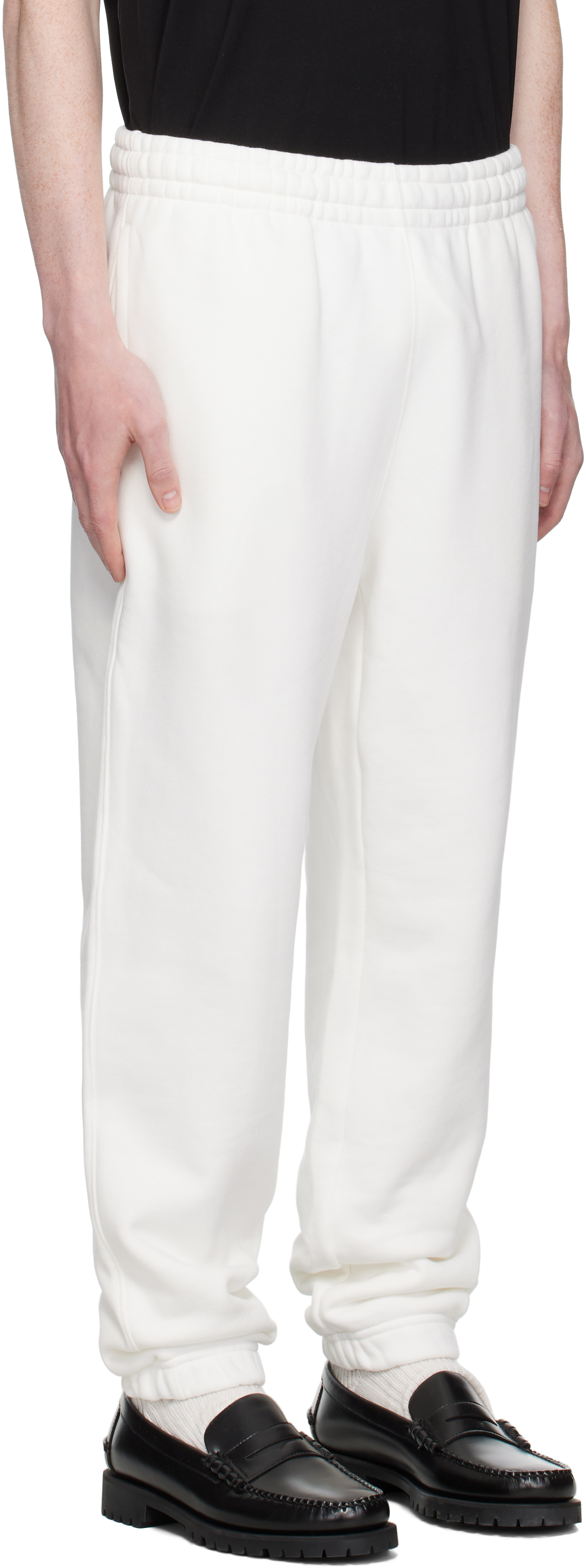 Lacoste White Fleece Sweatpants In White